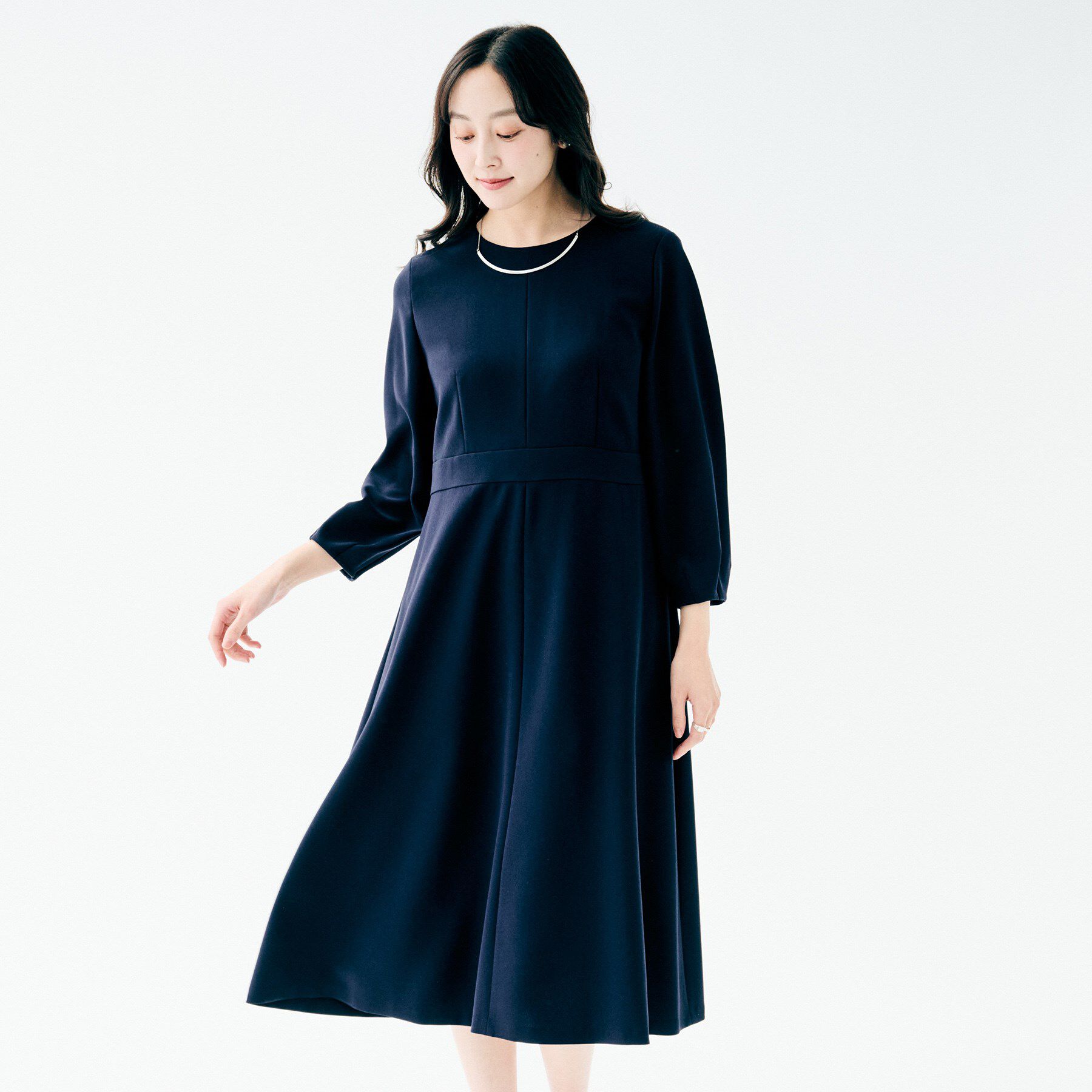 UNTITLED「フレアワンピース」|ワンピース|ネイビー(094)