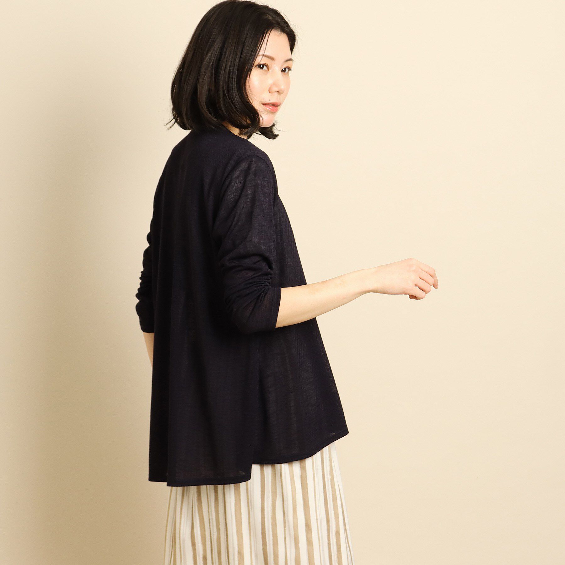 COUP DE CHANCE「【日本製/洗える】着流しジャージカーディガン」|カーディガン|