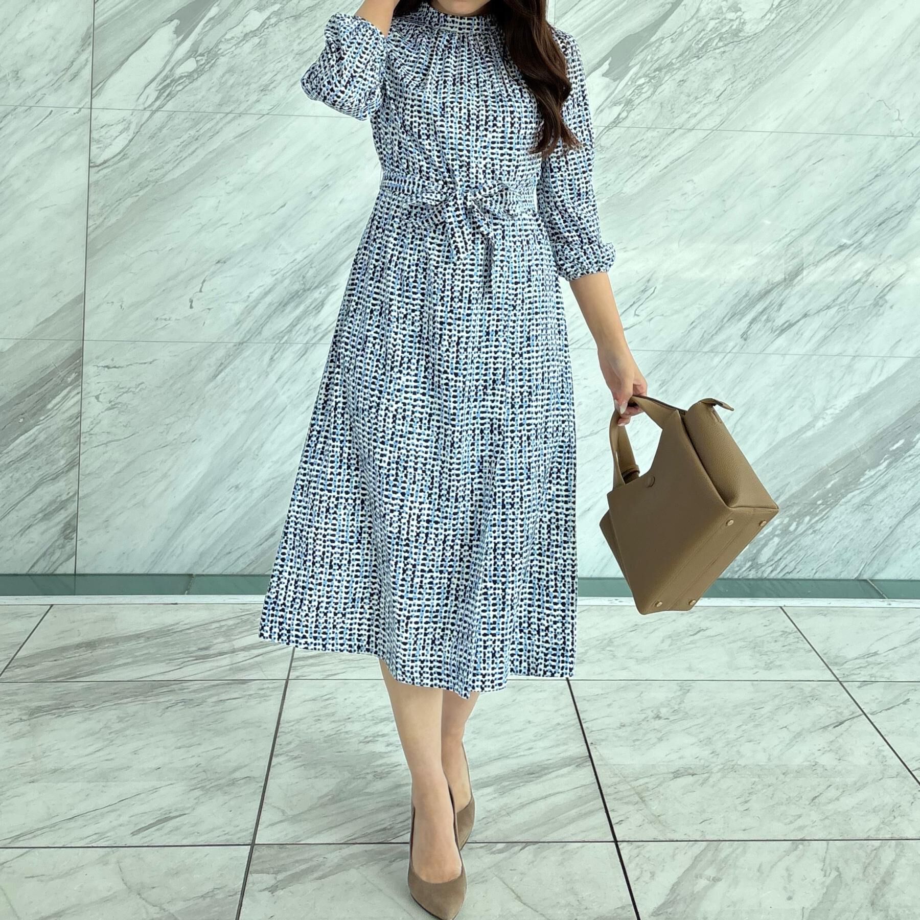 COUP DE CHANCE「【洗える／日本製】ジオメトリック柄フレアワンピース」|ワンピース|