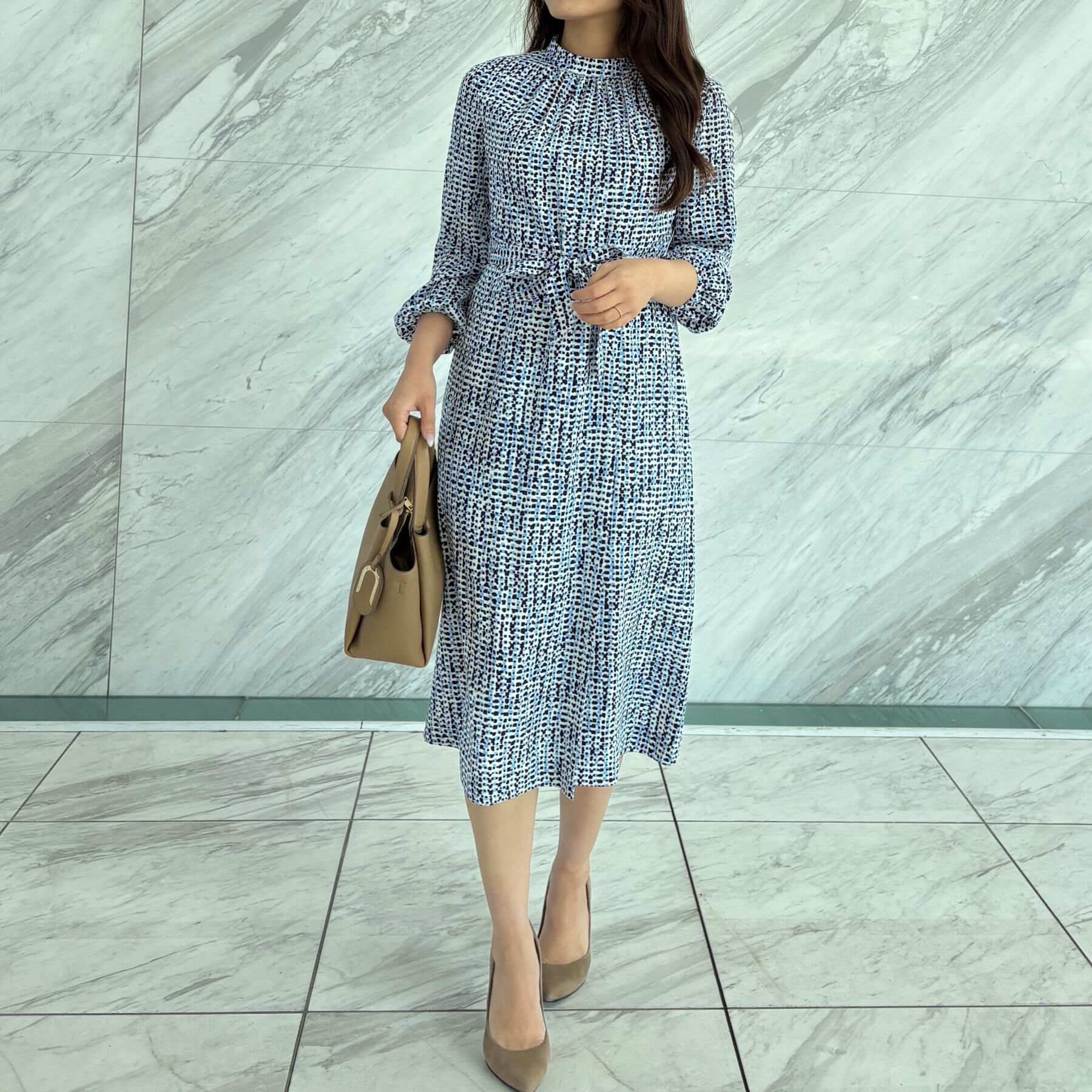 COUP DE CHANCE「【洗える／日本製】ジオメトリック柄フレアワンピース」|ワンピース|