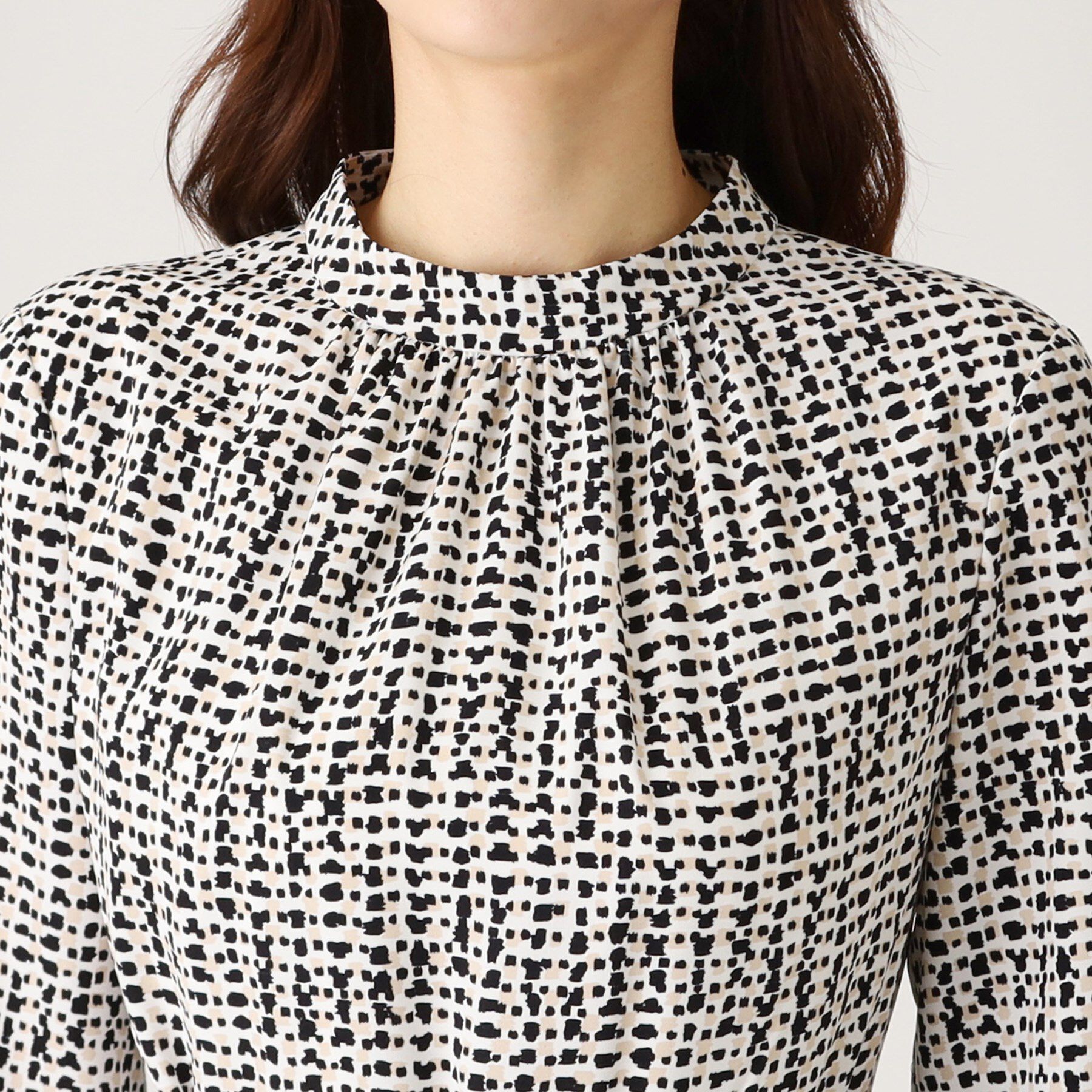 COUP DE CHANCE「【洗える／日本製】ジオメトリック柄フレアワンピース」|ワンピース|