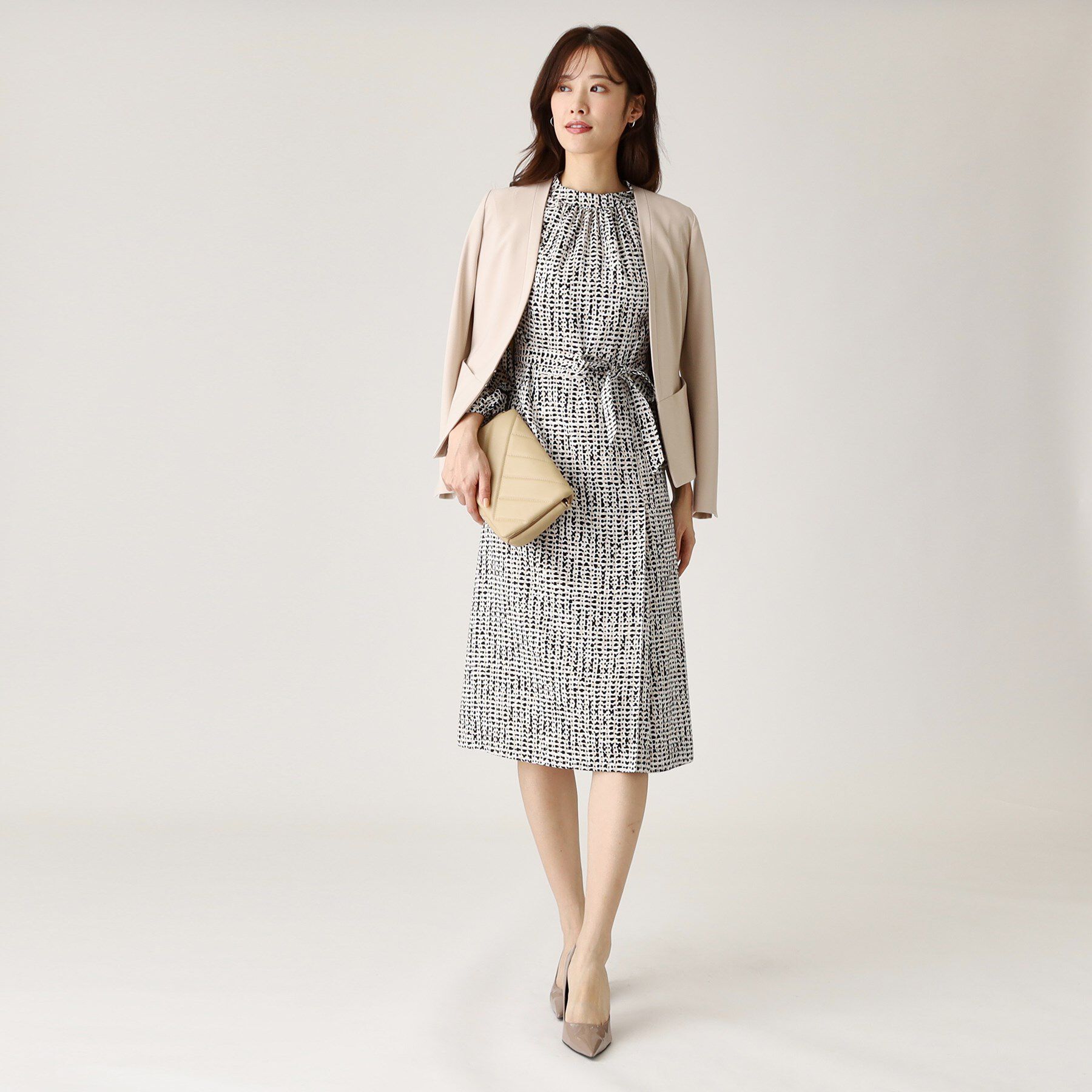 COUP DE CHANCE「【洗える／日本製】ジオメトリック柄フレアワンピース」|ワンピース|