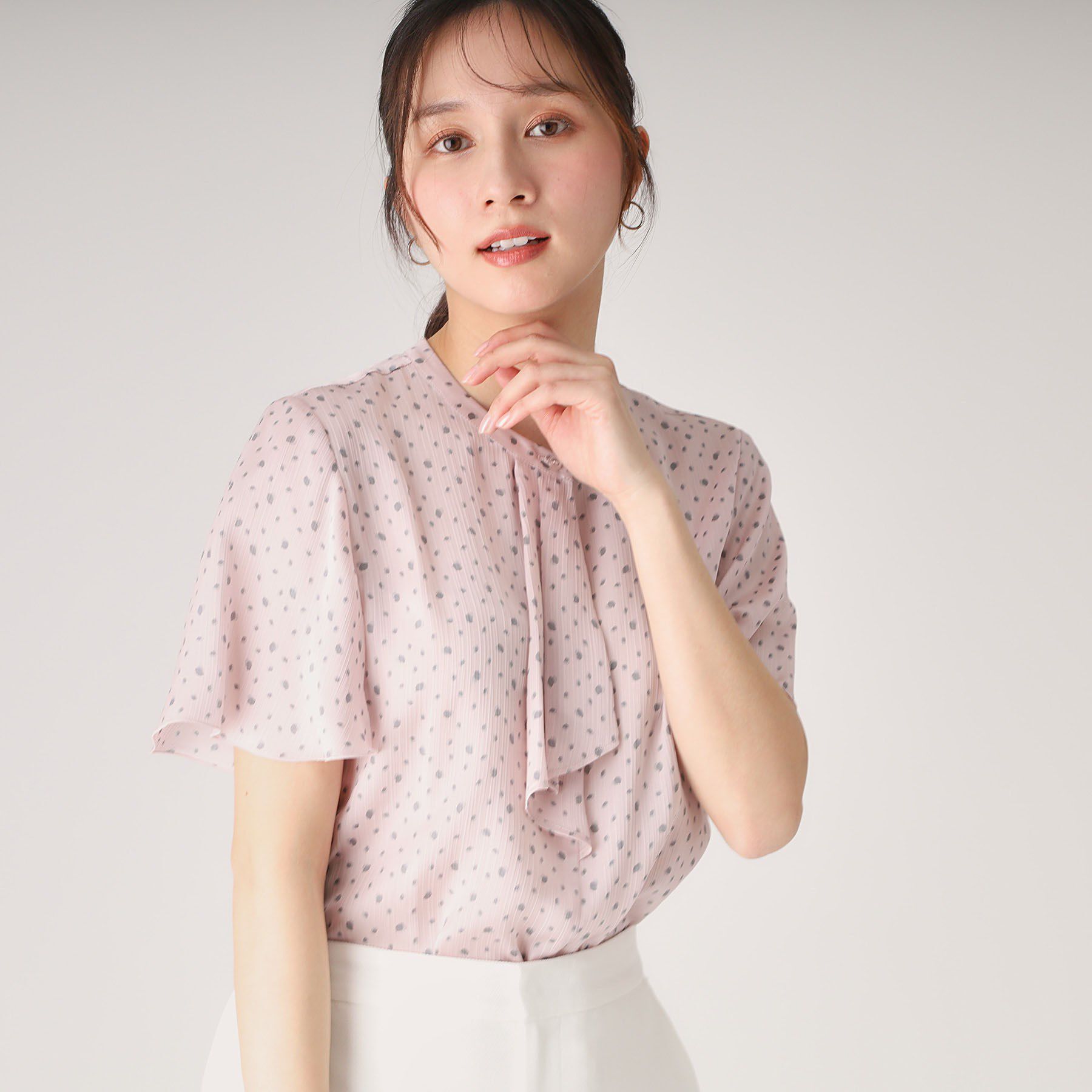 COUP DE CHANCE「【洗える】フリルデザインブラウス」|シャツ・ブラウス|ライトピンク(170