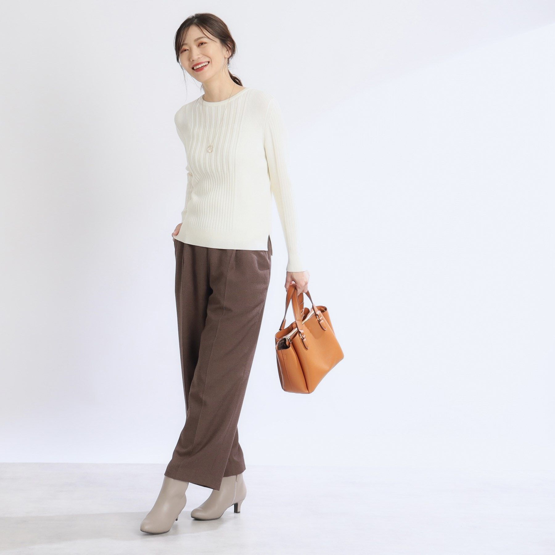 Reflect「【洗える】ラウンドネックリブニット」|ニット・セーター|