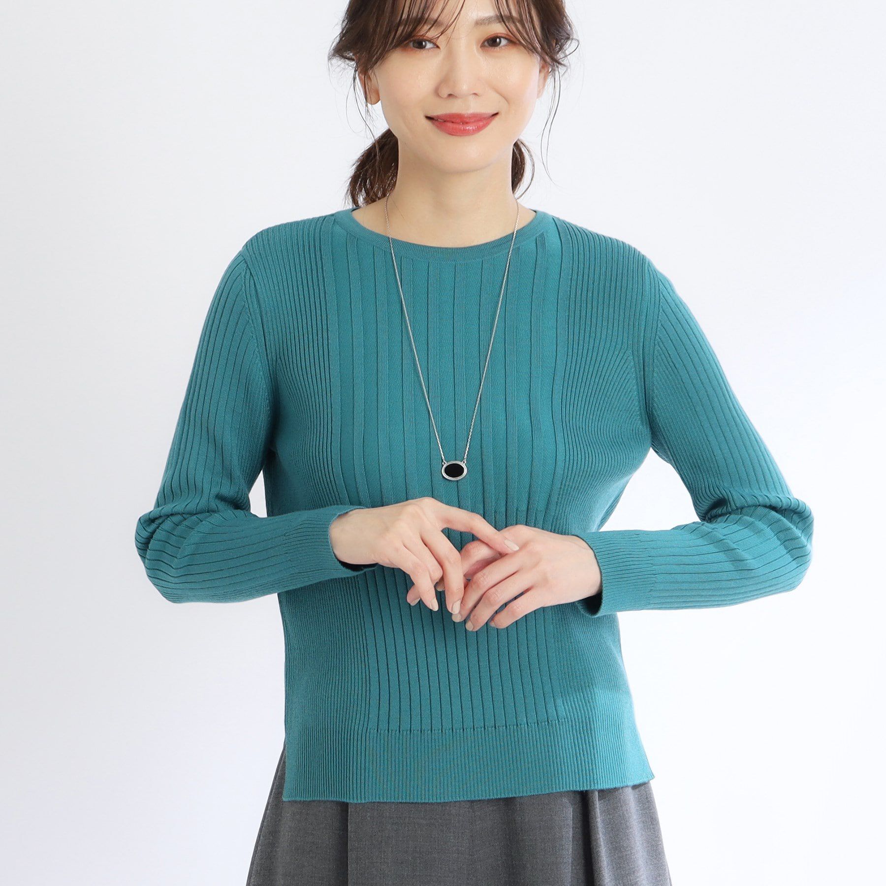 Reflect「【洗える】ラウンドネックリブニット」|ニット・セーター|