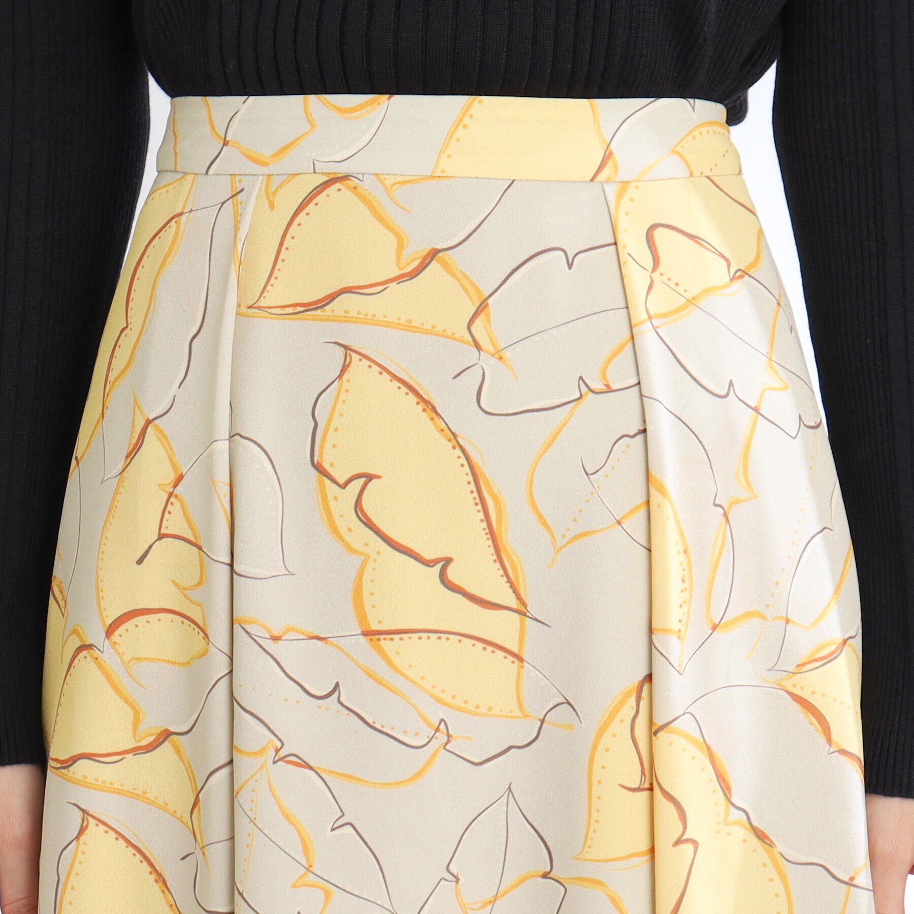 Reflect「【着映えスカート/WEB限定カラーあり／洗える】リーフプリントスカート」|スカート|