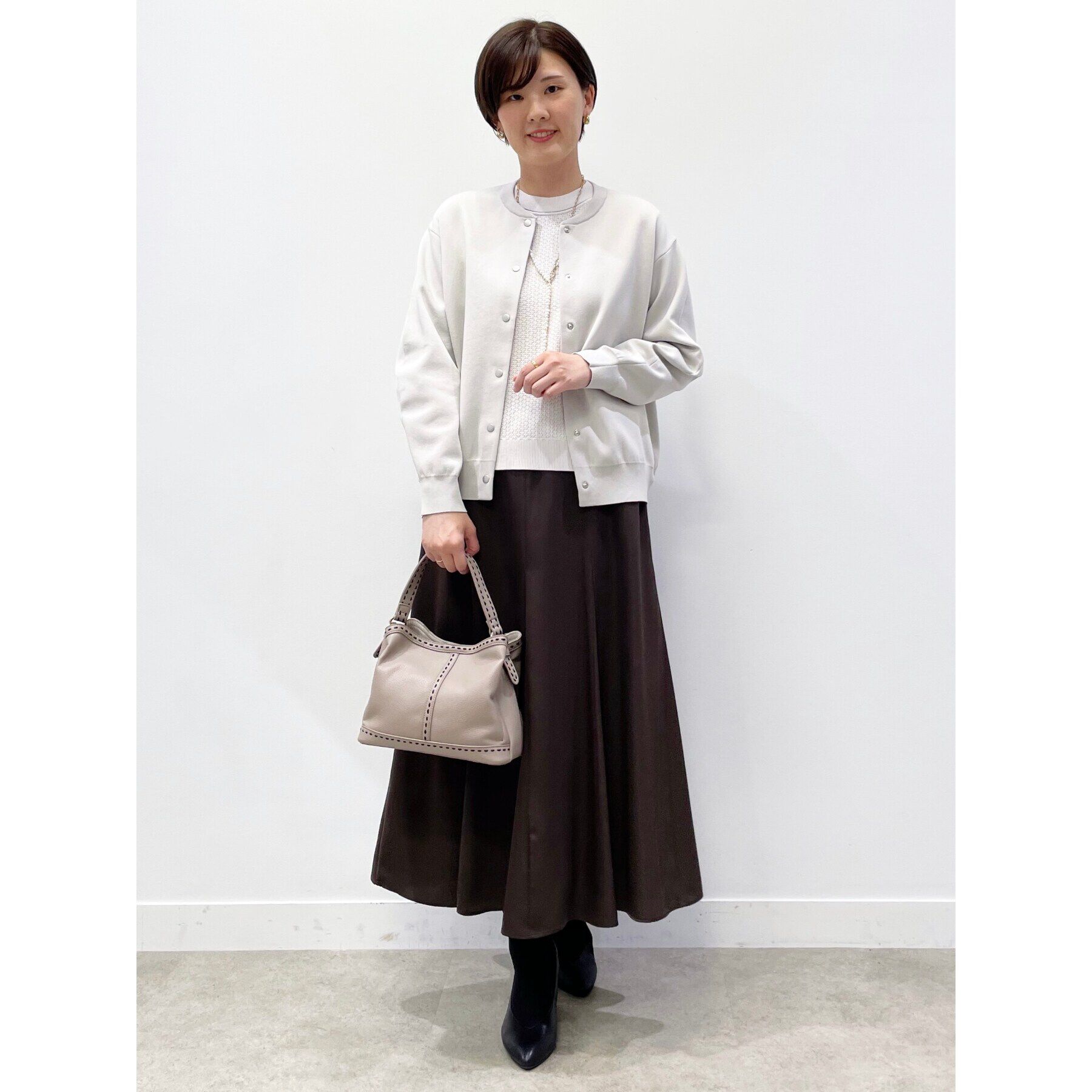 Reflect「ライティニットブルゾンカーディガン」|カーディガン|