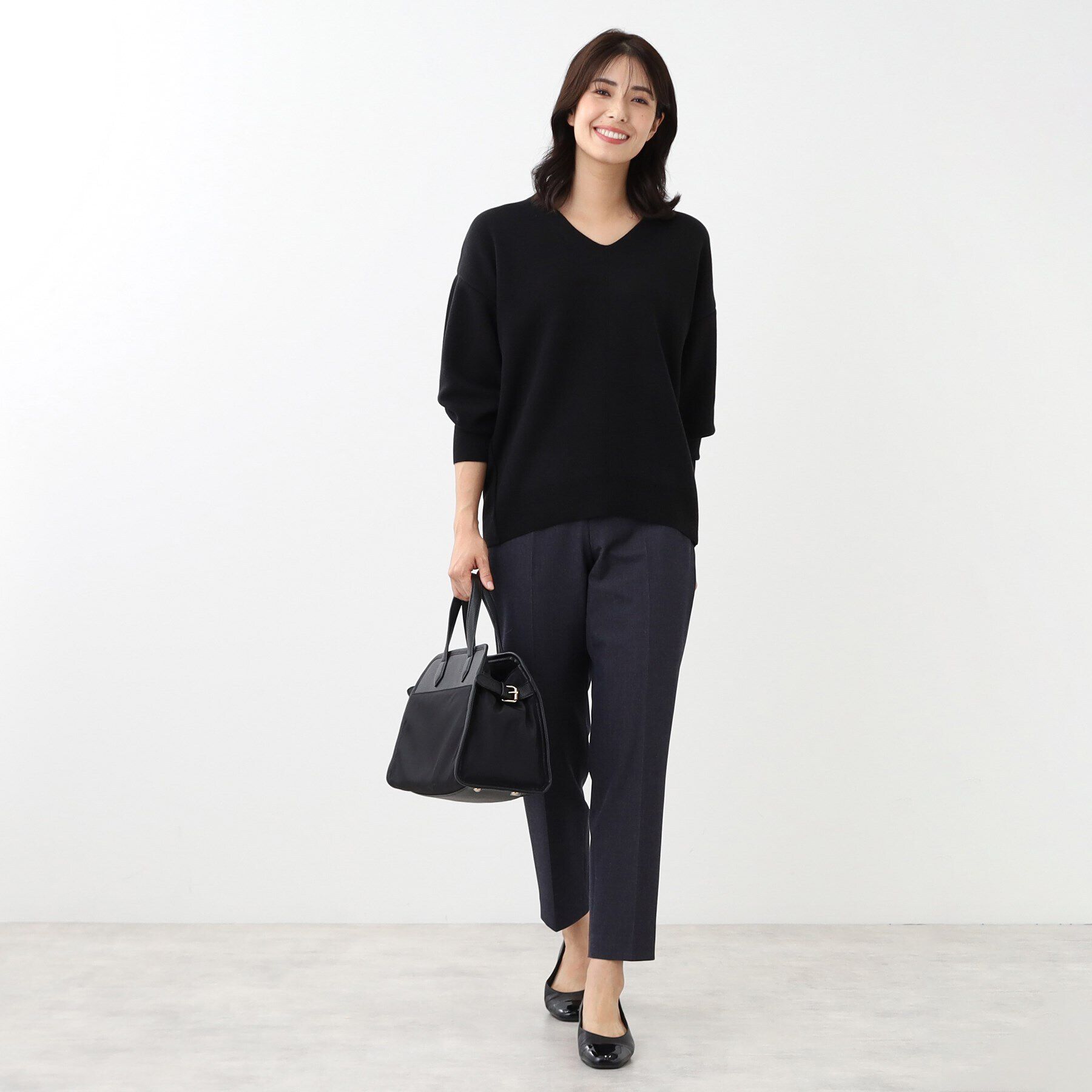 Reflect「【SALE／洗える】V開きオフボディニット」|ニット・セーター|