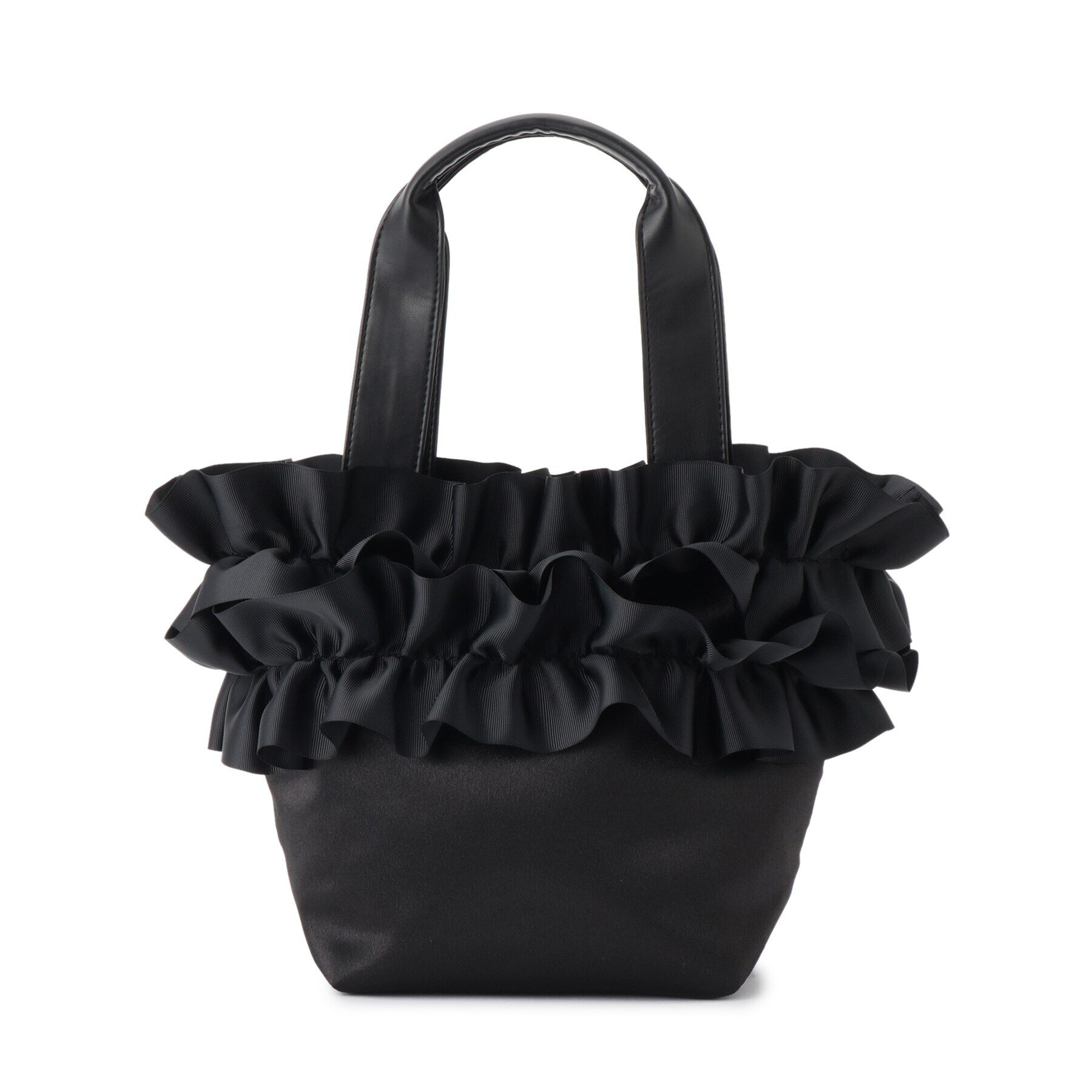 Reflect「サテンフリルバッグ」|トートバッグ|ブラック(019)
