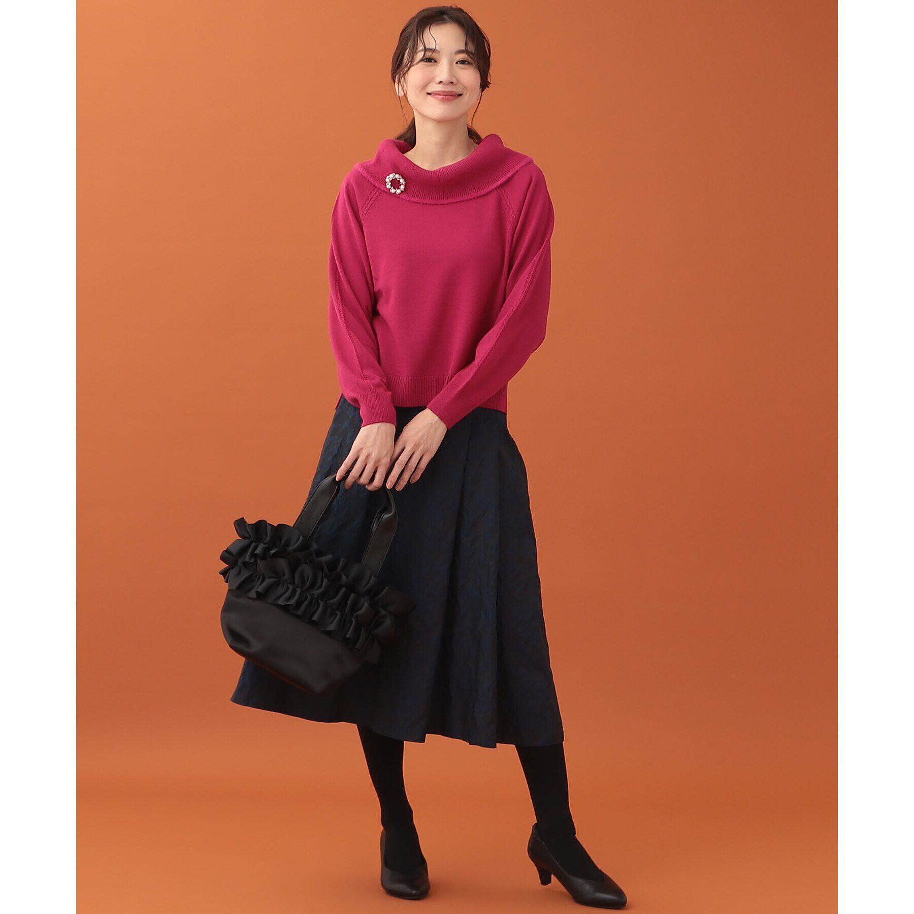 Reflect「サテンフリルバッグ」|トートバッグ|