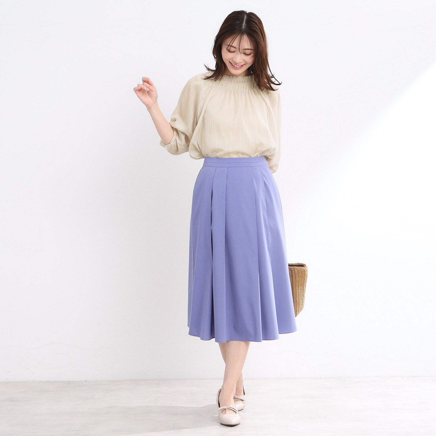 Reflect「【洗える】シャーリングデザインブラウス」|シャツ・ブラウス|