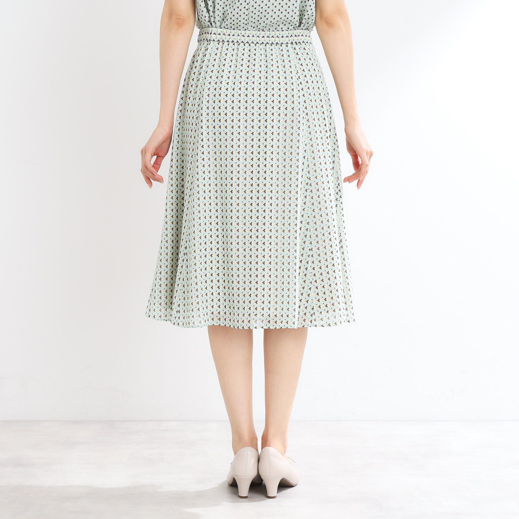 Reflect「【マシンウォッシュ可／セットアップ可】フリュイドプリントスカート」|スカート|