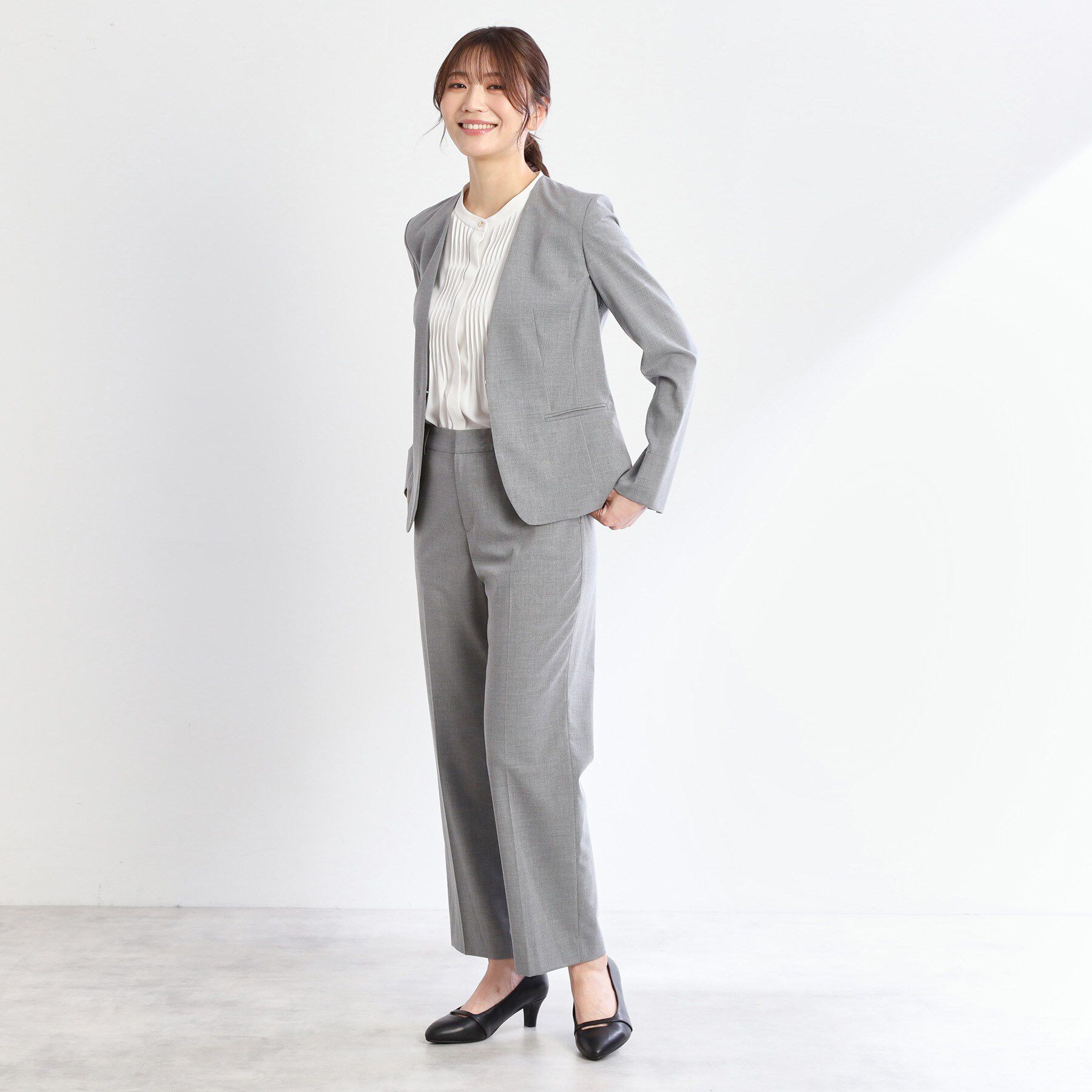 Reflect「【洗える／セットアップ可】ノーカラージャケット」|ノーカラージャケット|