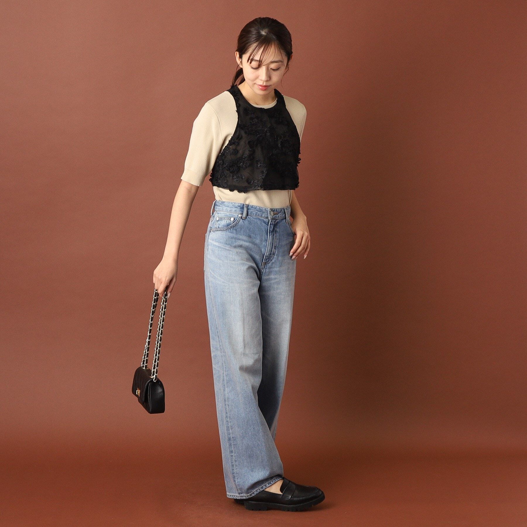 DRESSTERIOR「provoke（プロヴォーク）tulle lace N／S blouse」|シャツ・ブラウス|