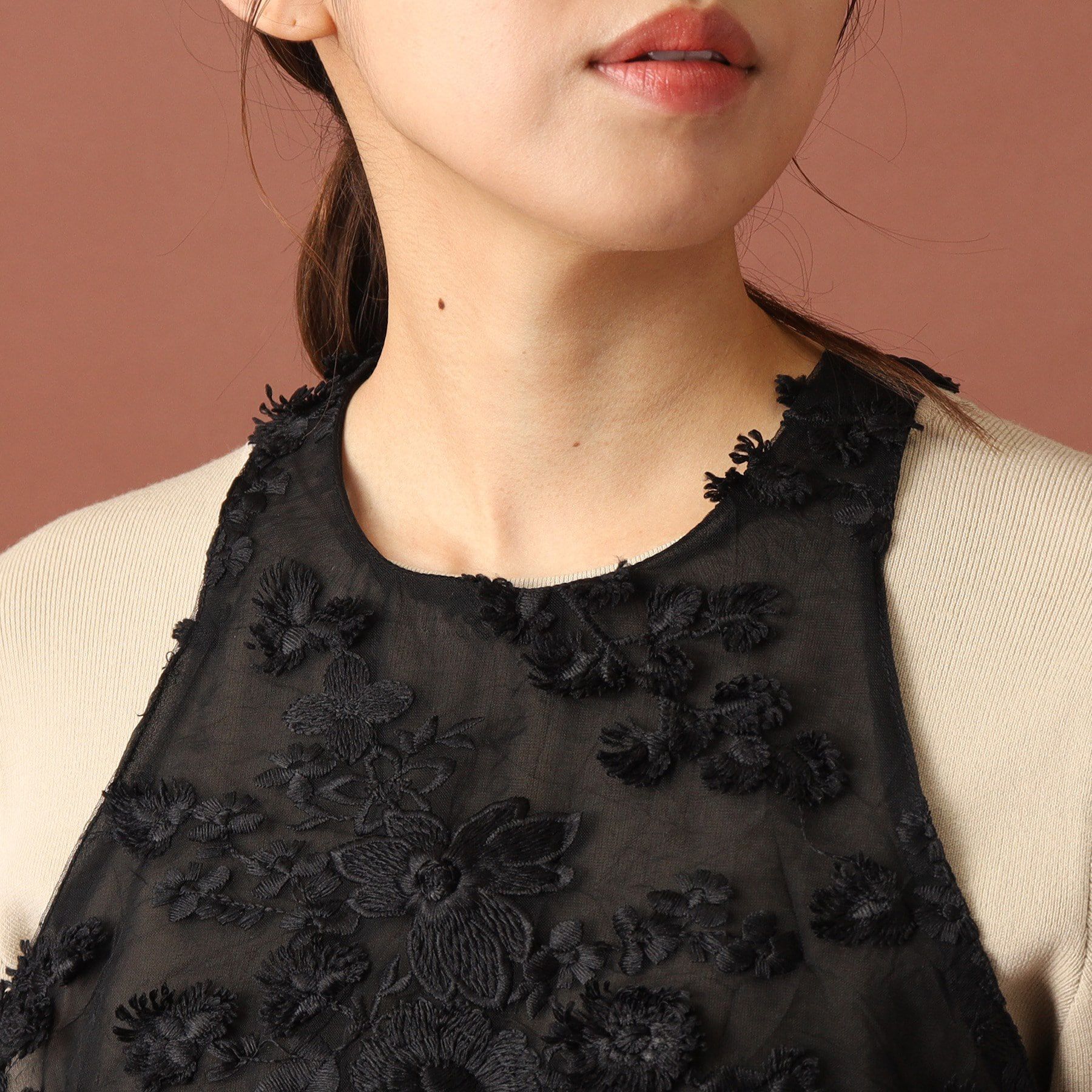 DRESSTERIOR「provoke（プロヴォーク）tulle lace N／S blouse」|シャツ・ブラウス|