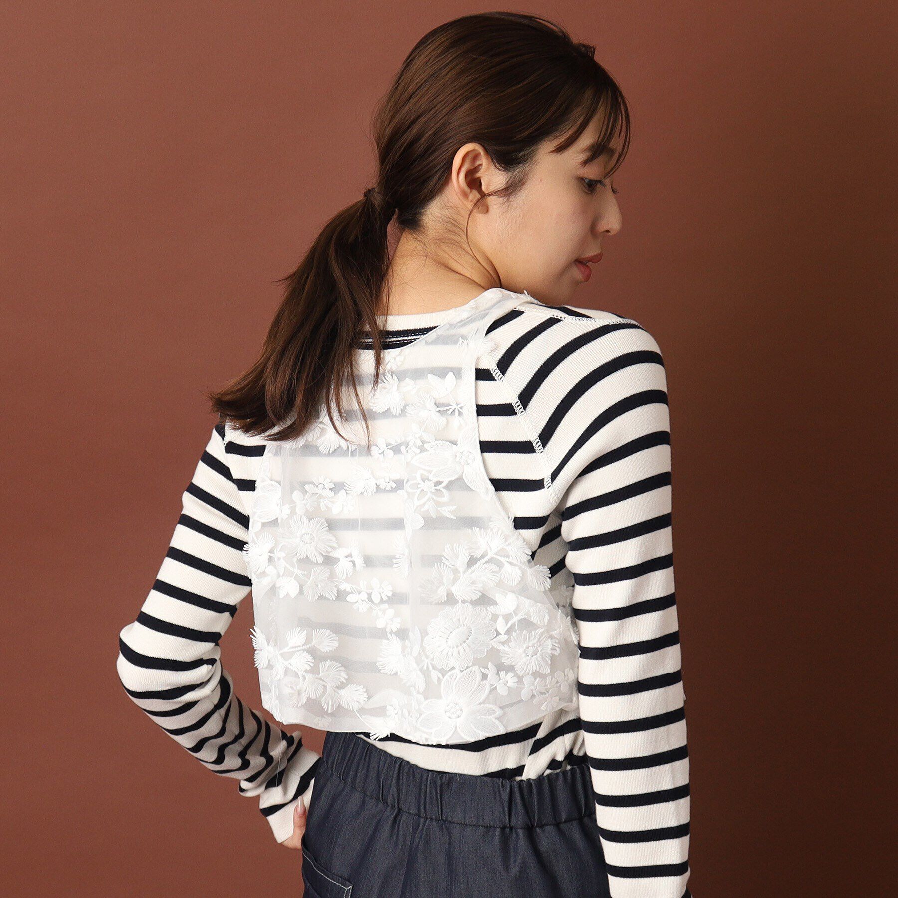 DRESSTERIOR「provoke（プロヴォーク）tulle lace N／S blouse」|シャツ・ブラウス|