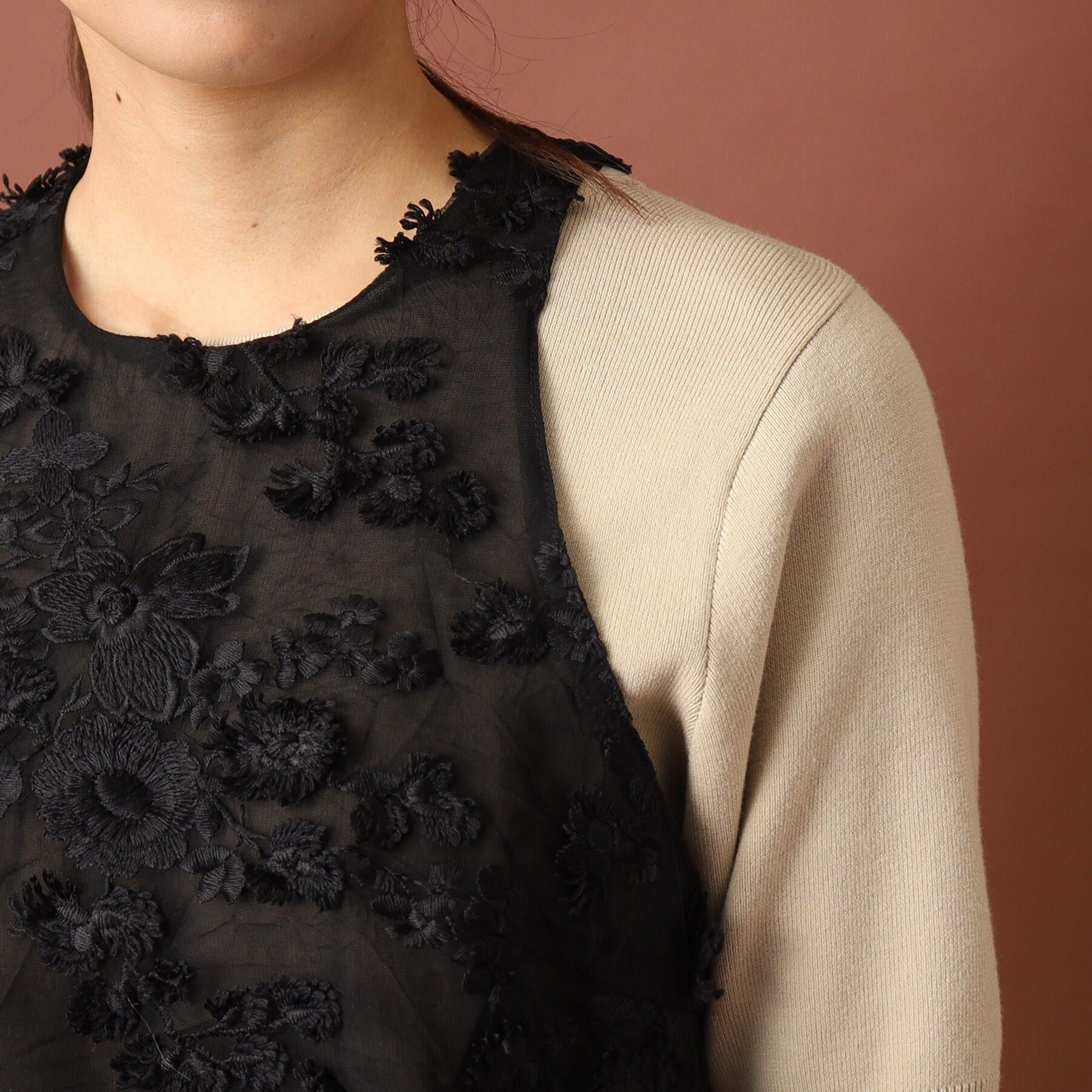 DRESSTERIOR「provoke（プロヴォーク）tulle lace N／S blouse」|シャツ・ブラウス|