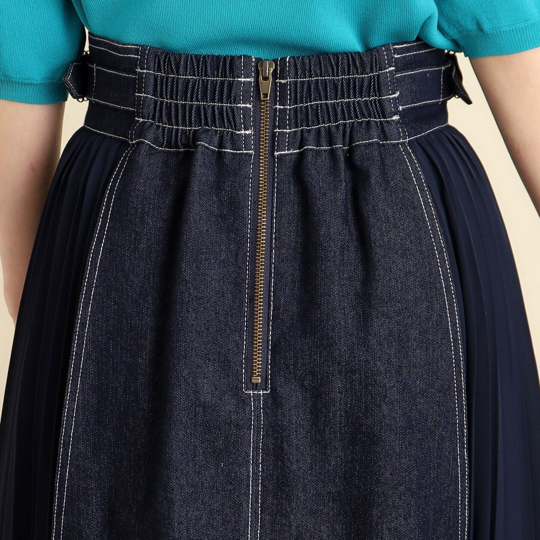 grove「【高身長さん向け＋6cm】デニムサイドプリーツスカート」|スカート|