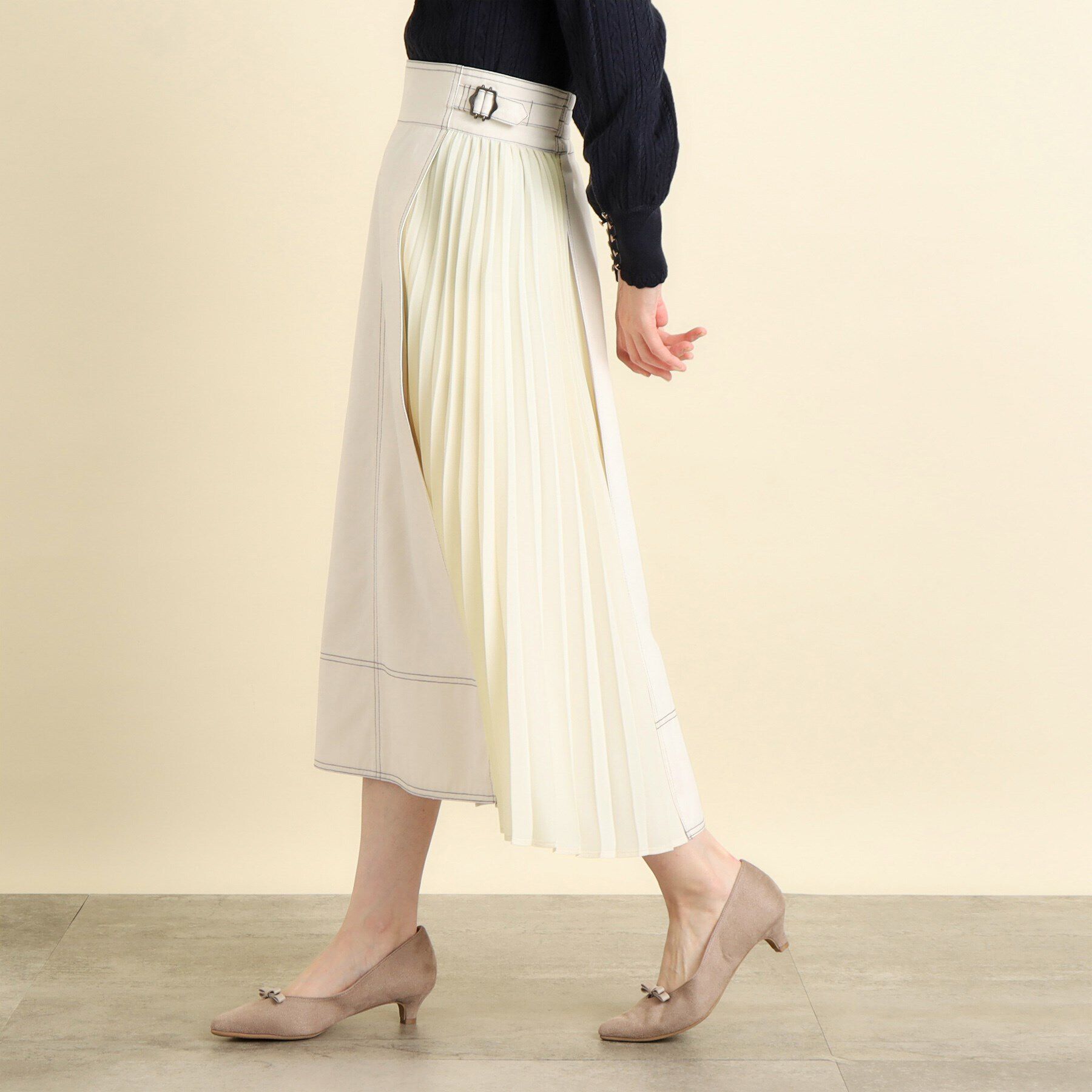 grove「【高身長さん向け＋6cm】デニムサイドプリーツスカート」|スカート|