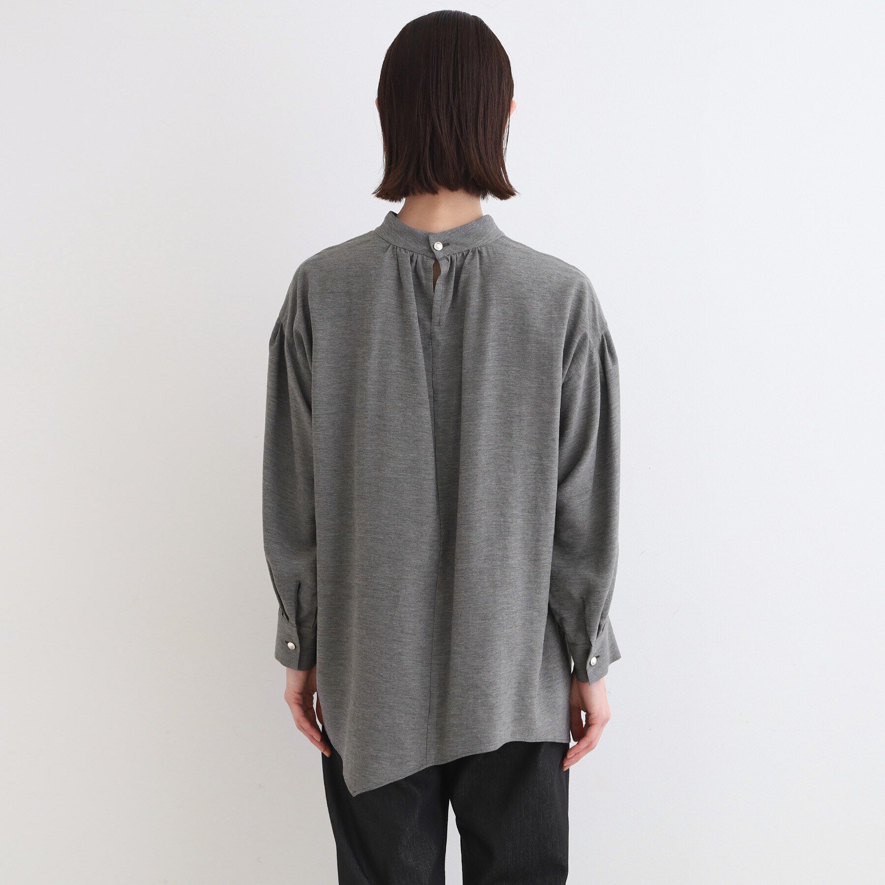 INDIVI「【日本製／洗える】アシメヘムオーバーブラウス」|シャツ・ブラウス|