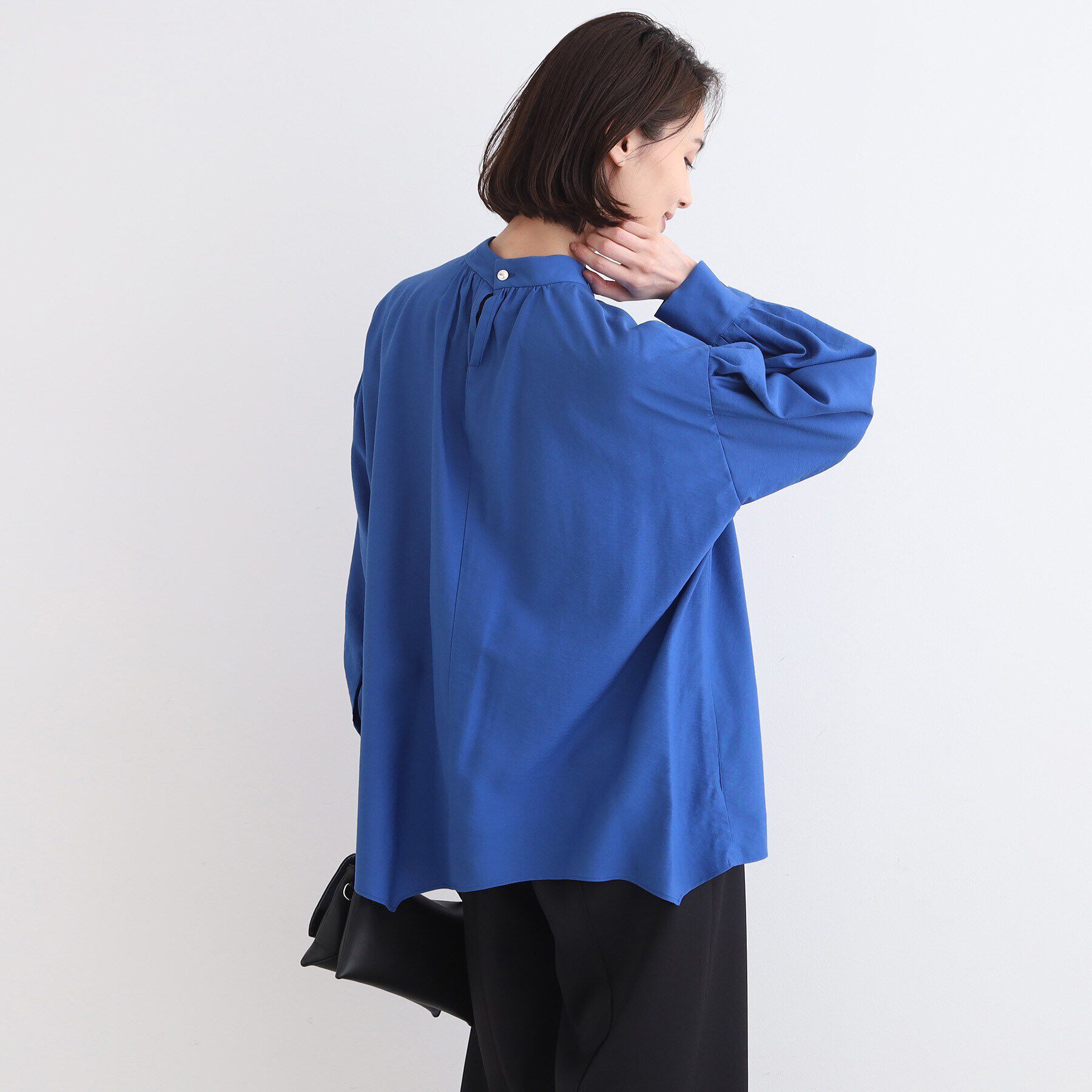 INDIVI「【日本製／洗える】アシメヘムオーバーブラウス」|シャツ・ブラウス|