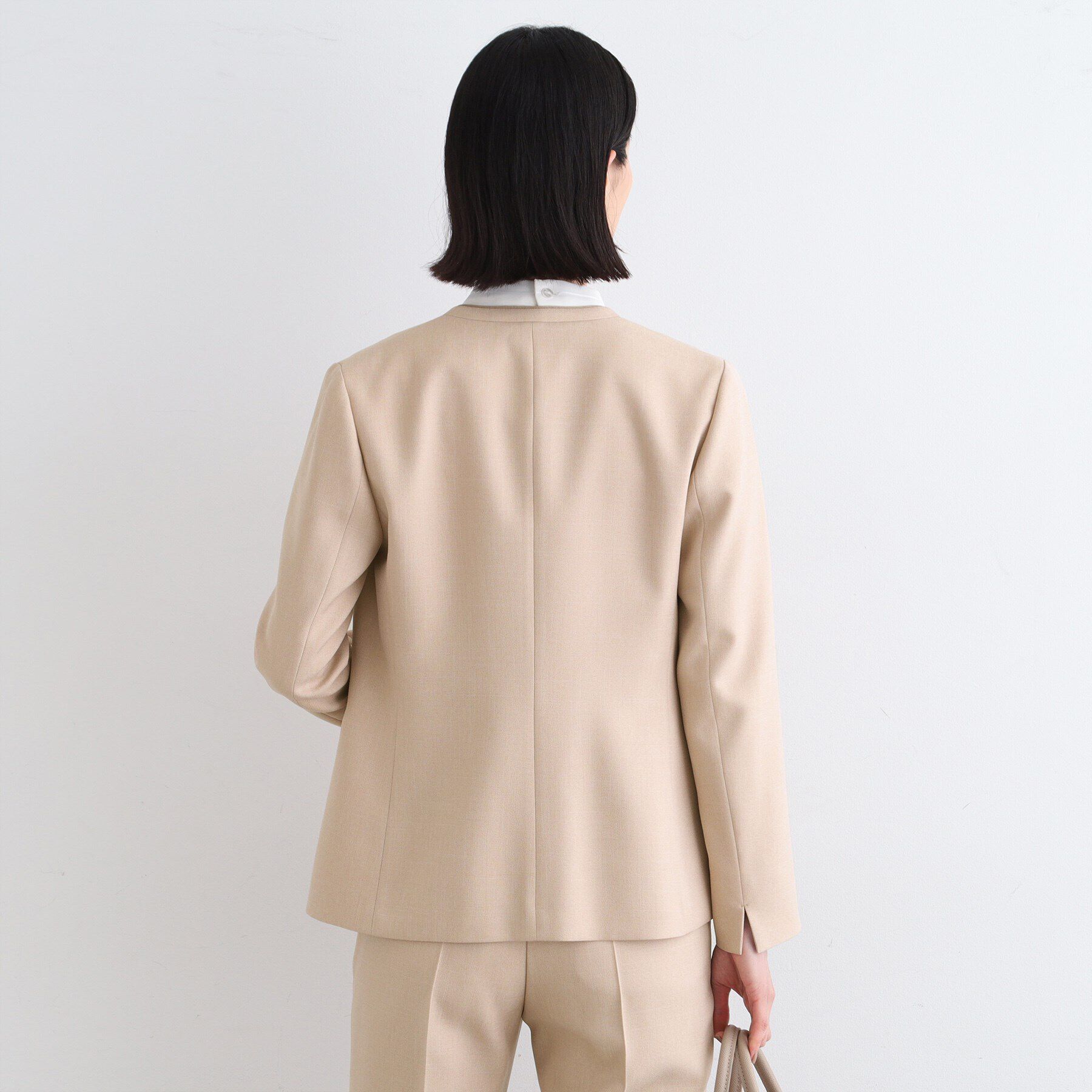 INDIVI「【洗える／UVケア／定番スーツ】ウール調ノーカラージャケット」|スーツ|