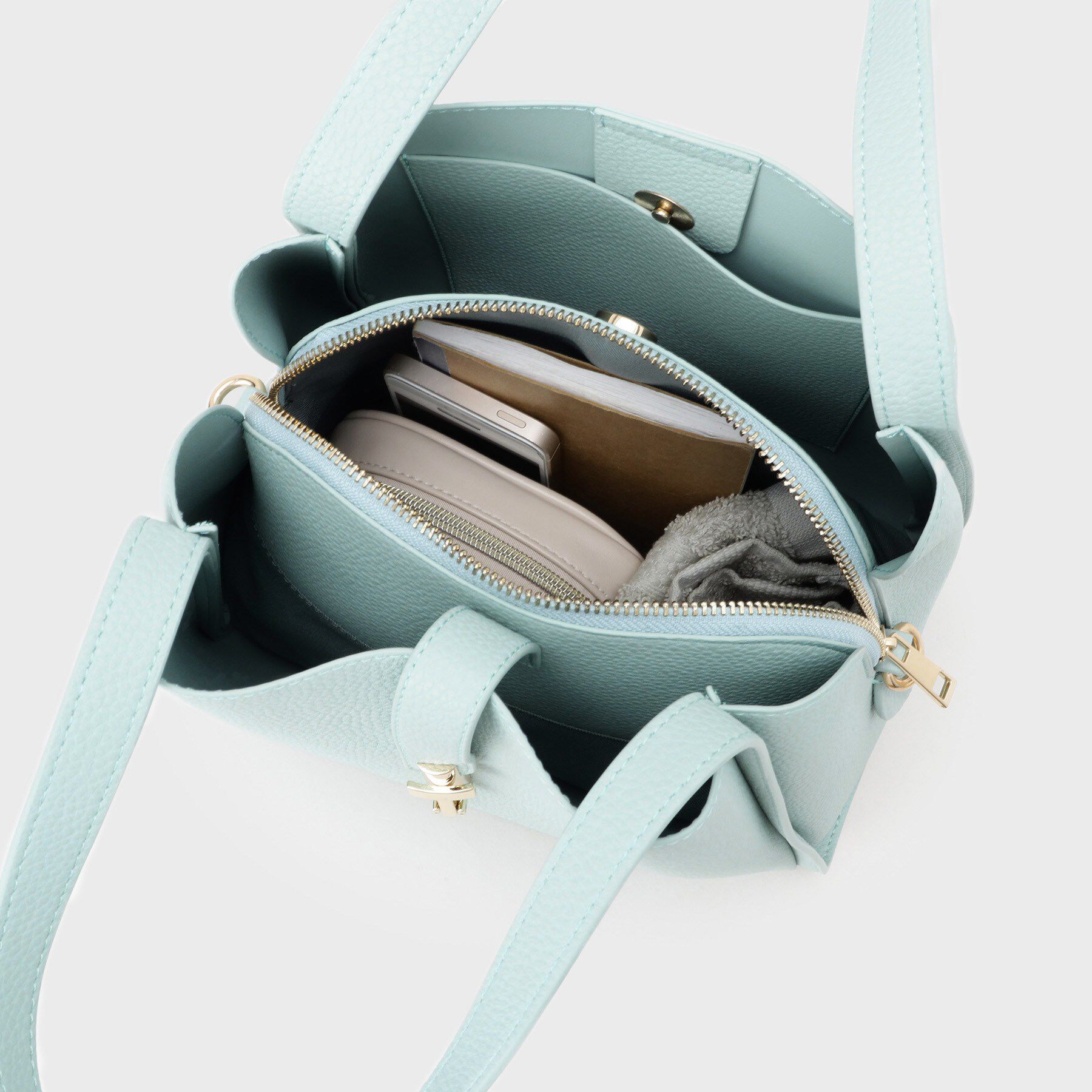 INDIVI「【合皮／ミドルサイズ】春カラーフォルムバッグ」|ハンドバッグ|