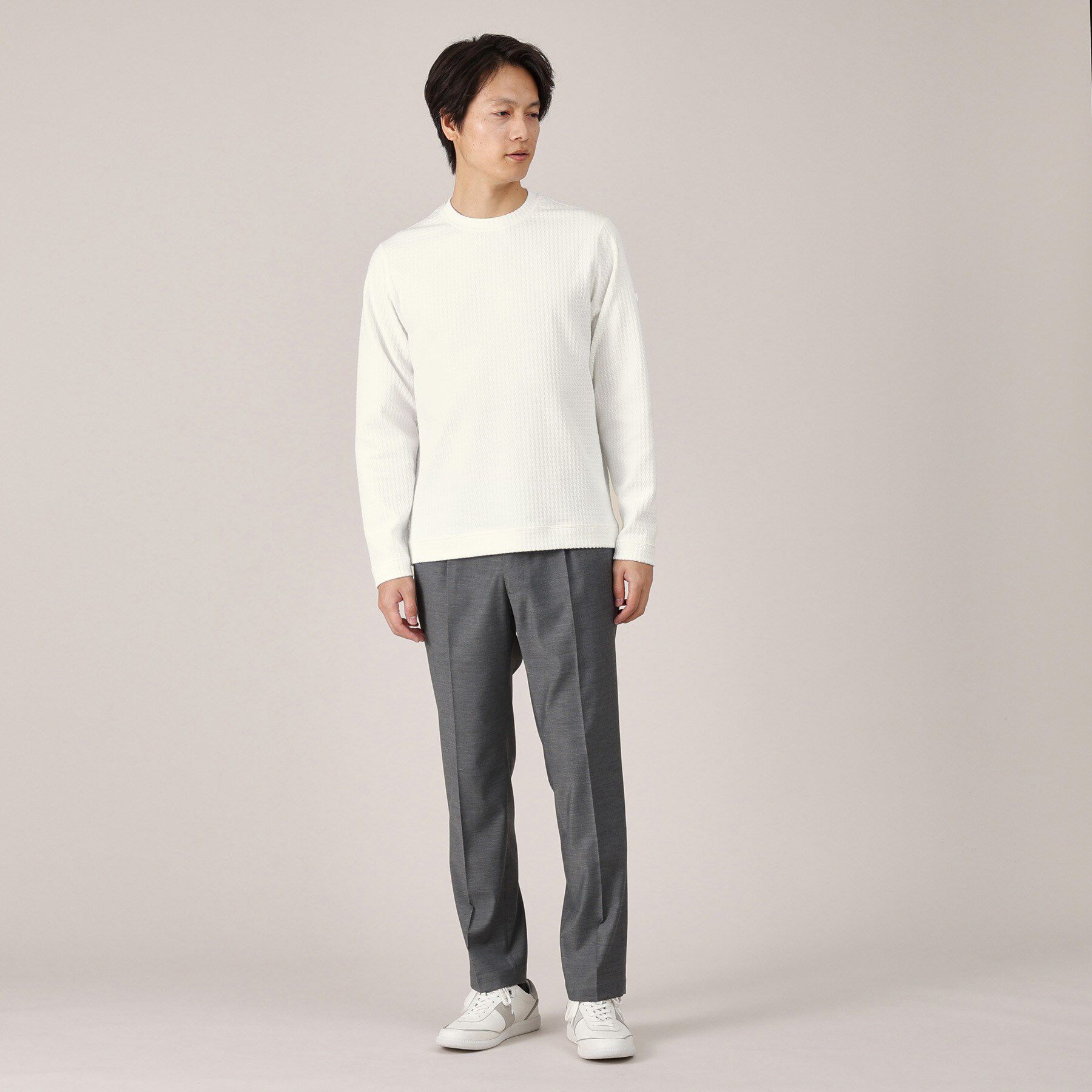 TAKEO KIKUCHI「【Made in JAPAN】千鳥柄 ストレッチ プルオーバー」|Tシャツ・カットソー|