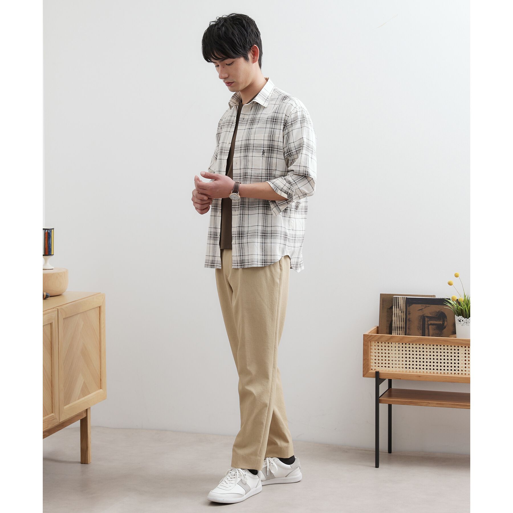 TAKEO KIKUCHI「【LIMITED】リネンブレンド 7分袖シャツ」|シャツ・ブラウス|