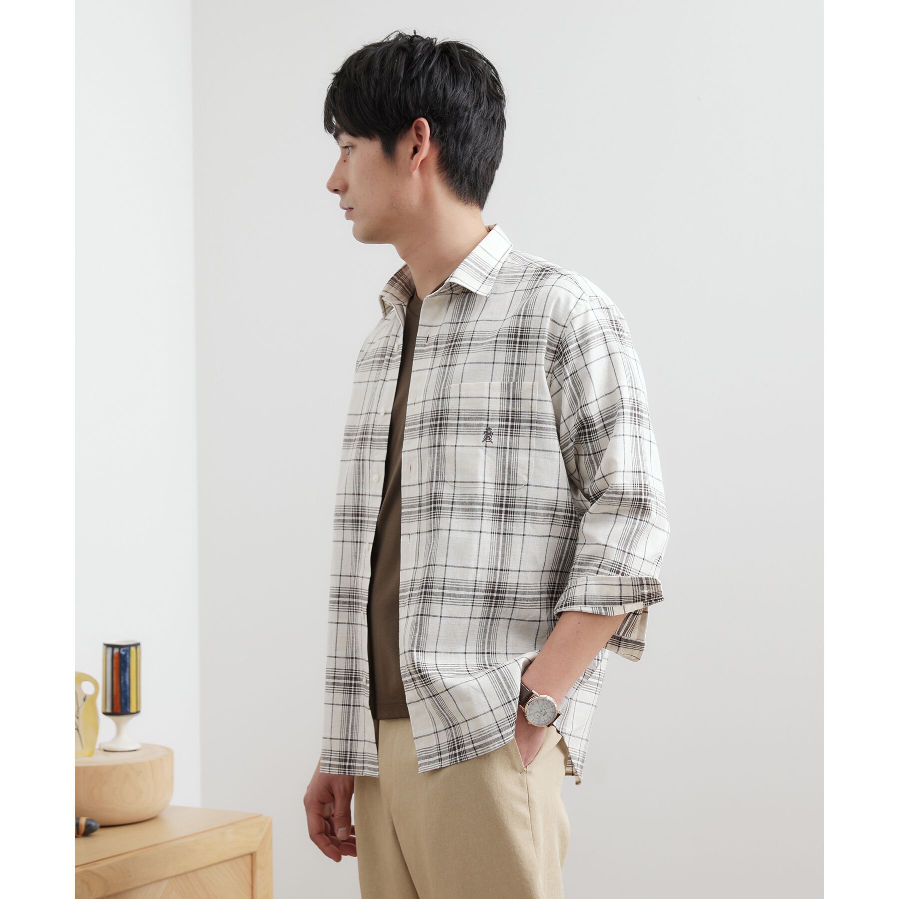 TAKEO KIKUCHI「【LIMITED】リネンブレンド 7分袖シャツ」|シャツ・ブラウス|