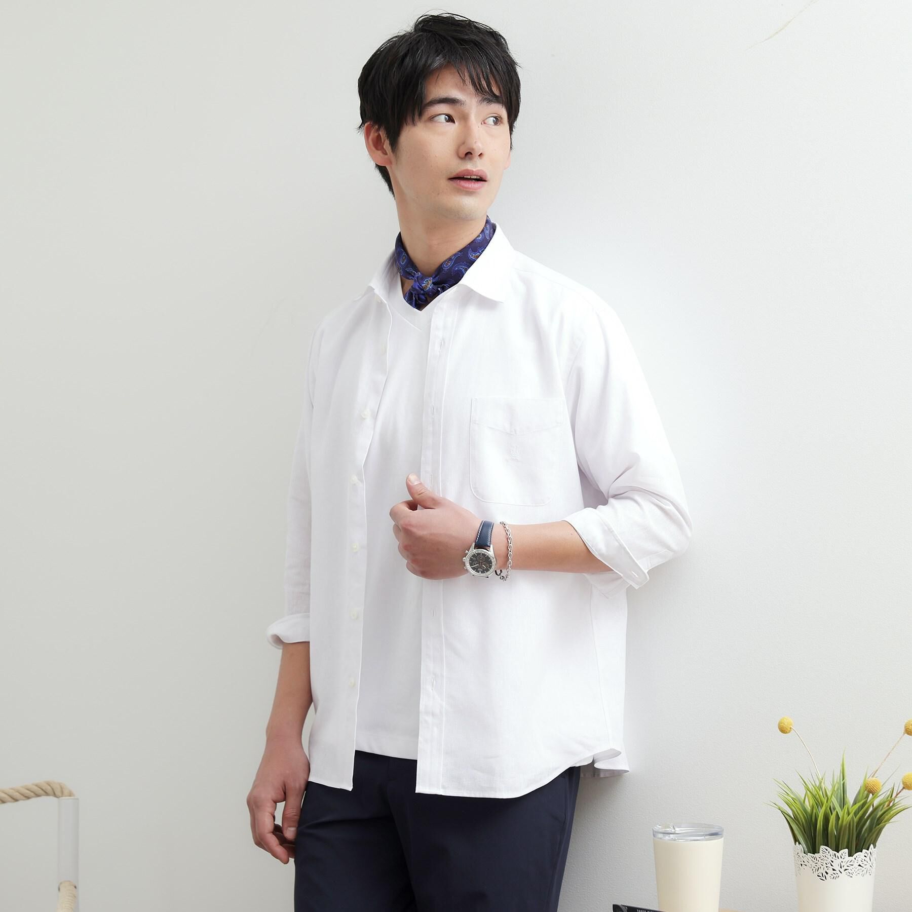 TAKEO KIKUCHI「【LIMITED】リネンブレンド 7分袖シャツ」|シャツ・ブラウス|