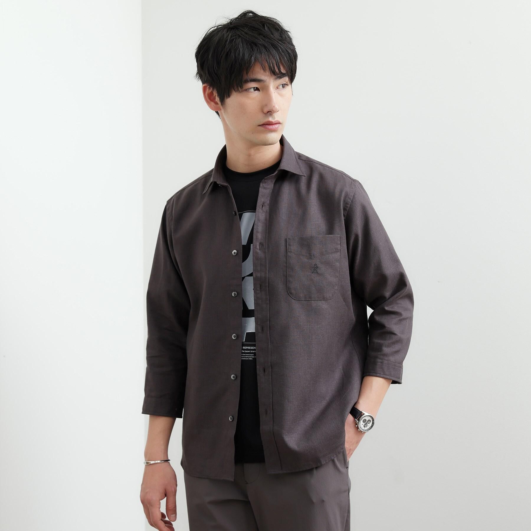 TAKEO KIKUCHI「【LIMITED】リネンブレンド 7分袖シャツ」|シャツ・ブラウス|