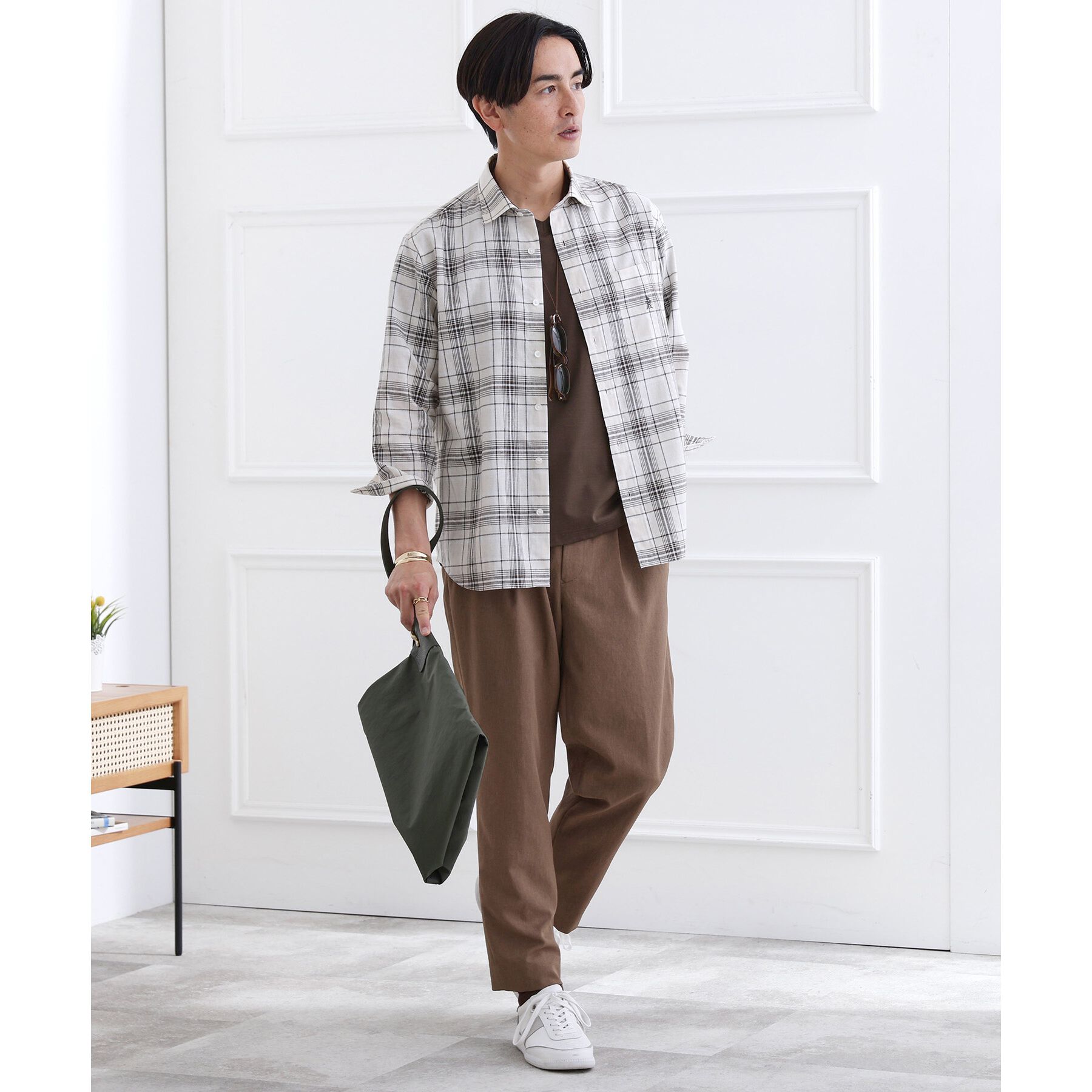 TAKEO KIKUCHI「【LIMITED】リネンブレンド 7分袖シャツ」|シャツ・ブラウス|