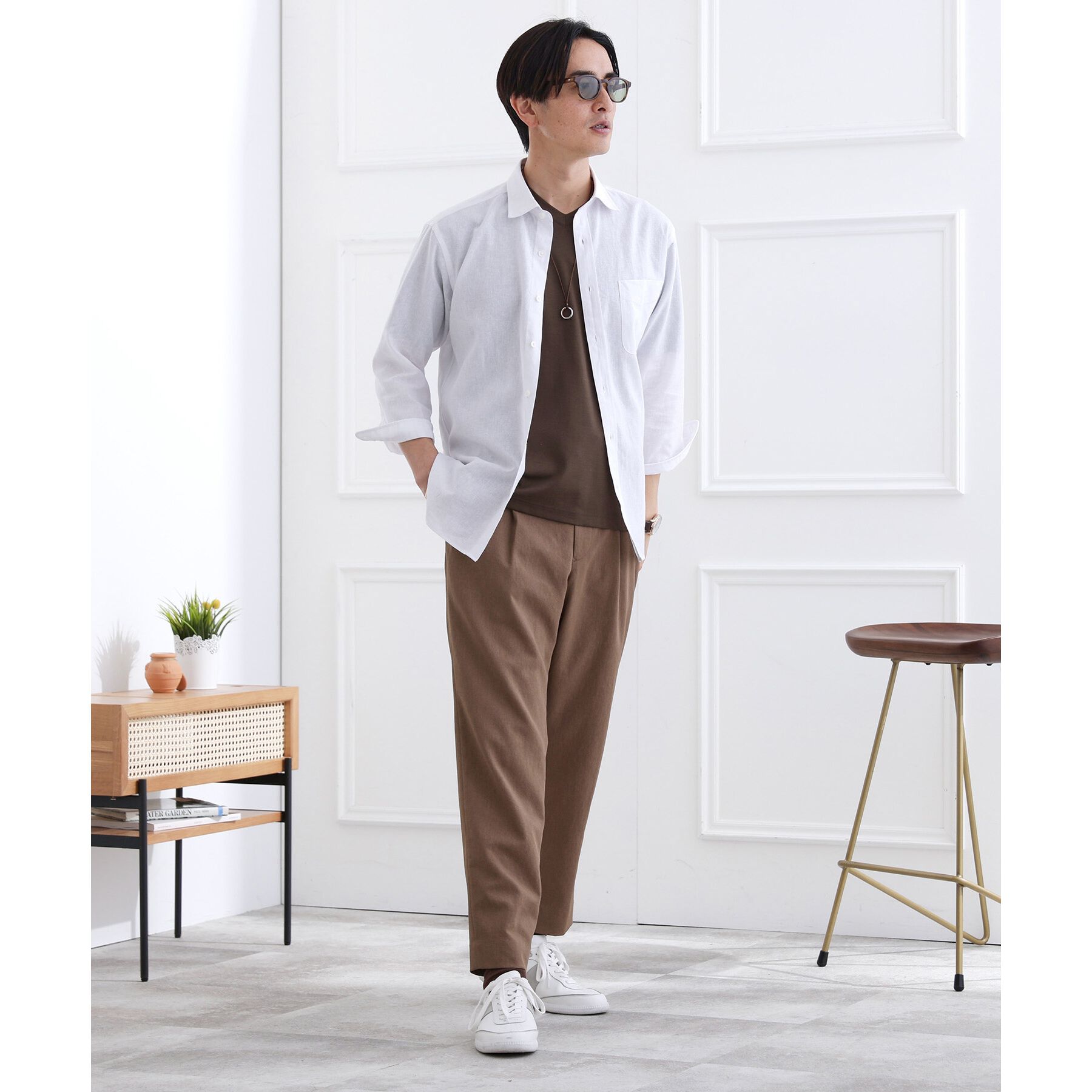 TAKEO KIKUCHI「【LIMITED】リネンブレンド 7分袖シャツ」|シャツ・ブラウス|