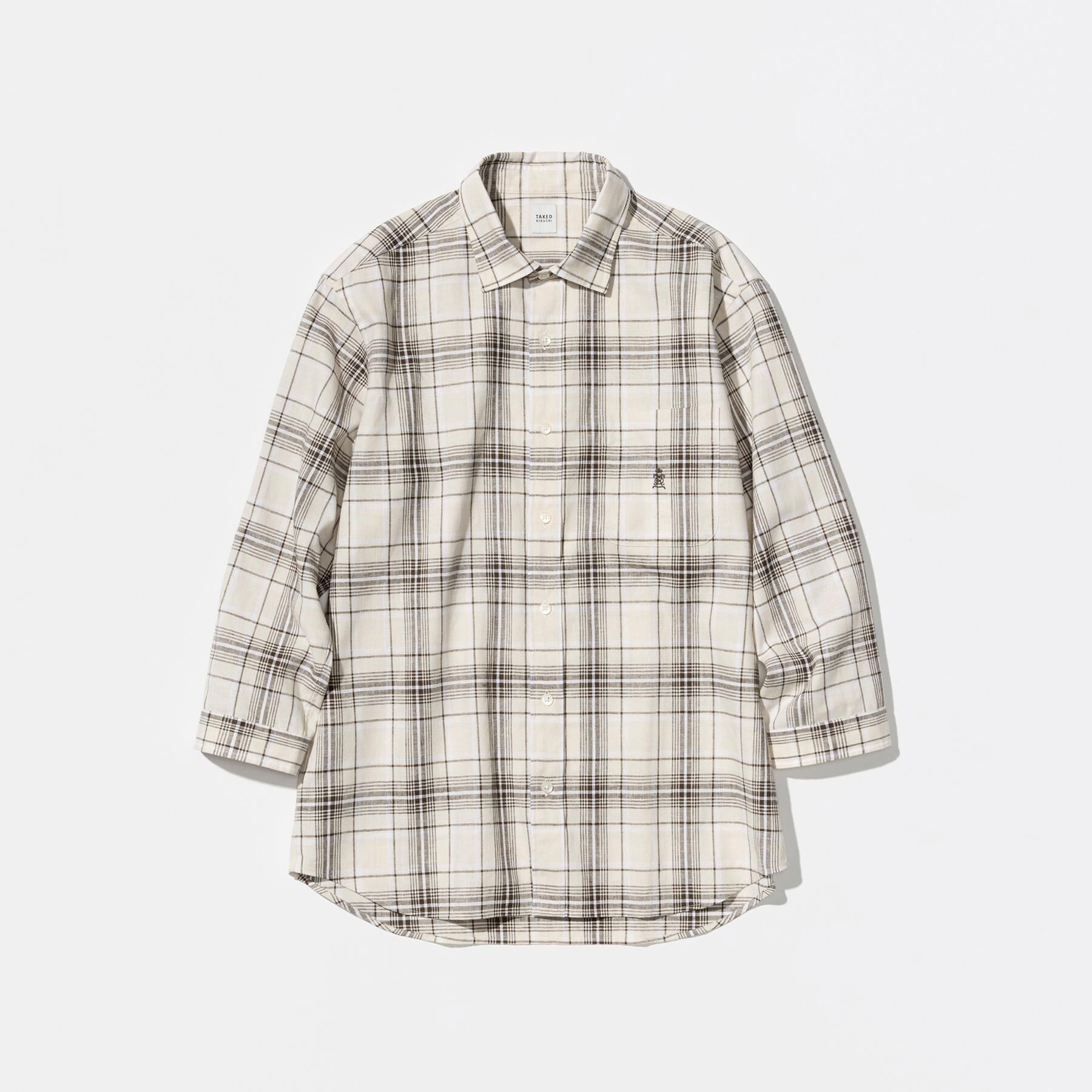 TAKEO KIKUCHI「【LIMITED】リネンブレンド 7分袖シャツ」|シャツ・ブラウス|ライトベージュ(25