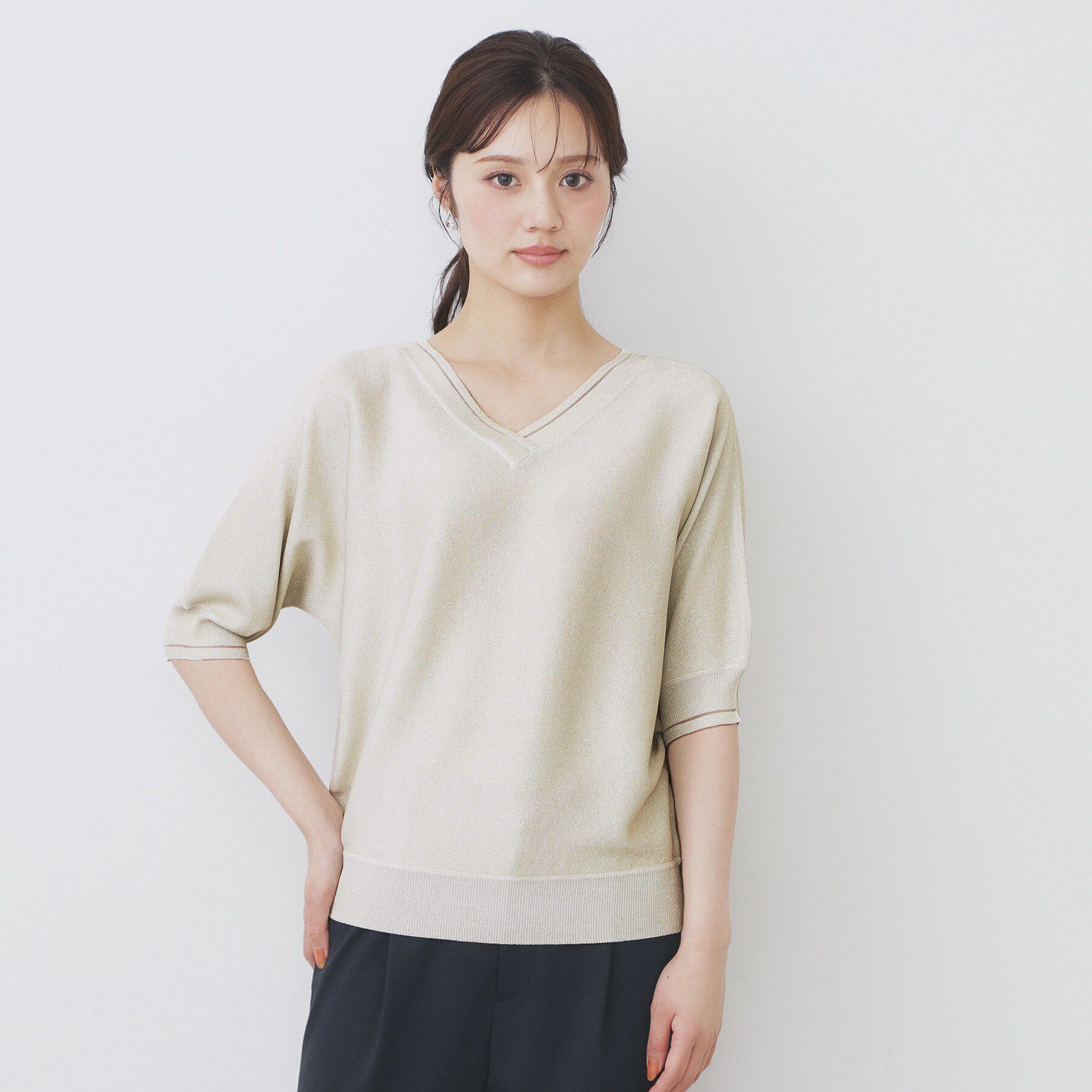 index「《5色展開》前後2WAY ドルマンスリーブニット【UVケア/抗ピル/洗濯機洗い可】」|ニット・セーター|