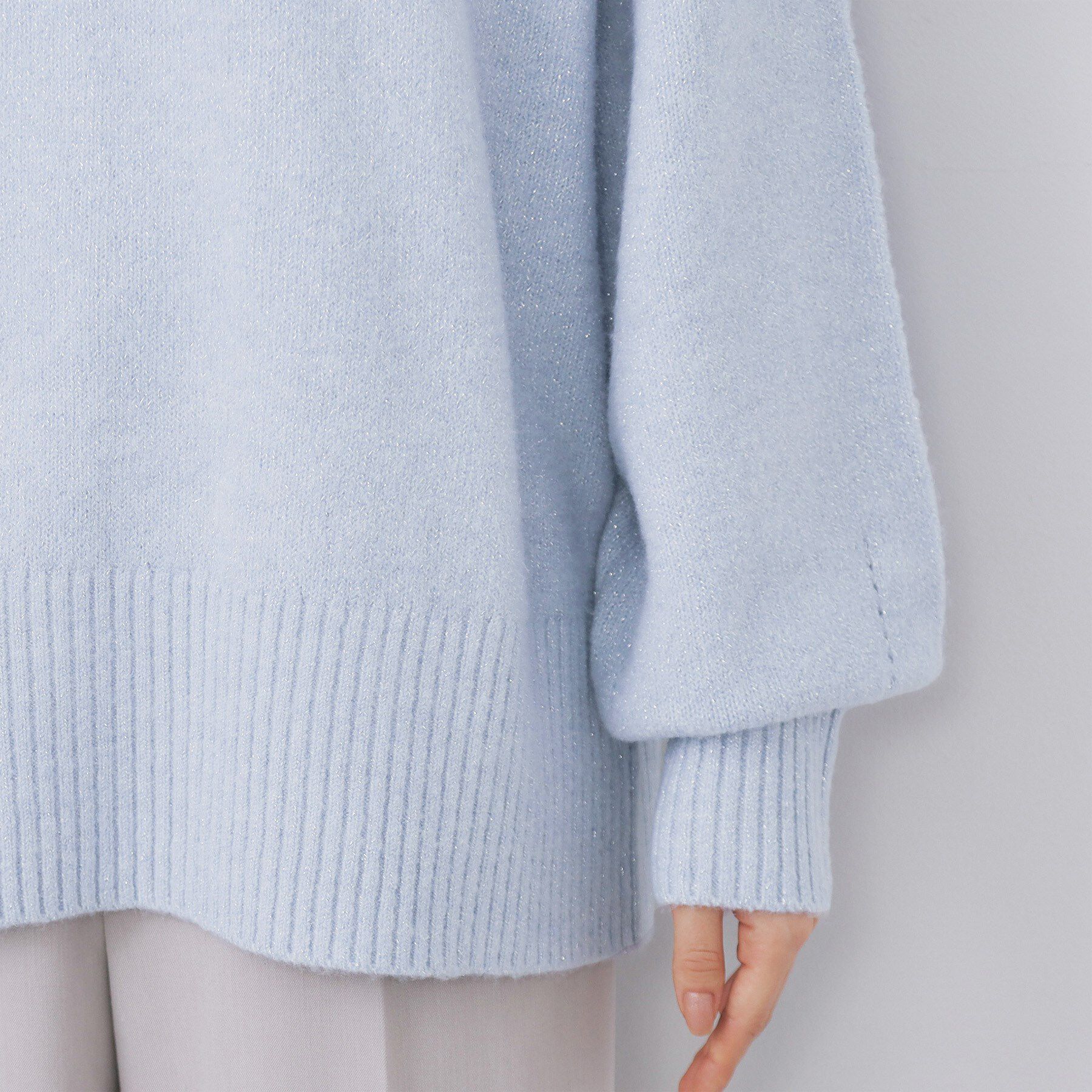 index「選べる2丈 ハイネックカラーミックスラメニット【洗濯機OK】」|ニット・セーター|