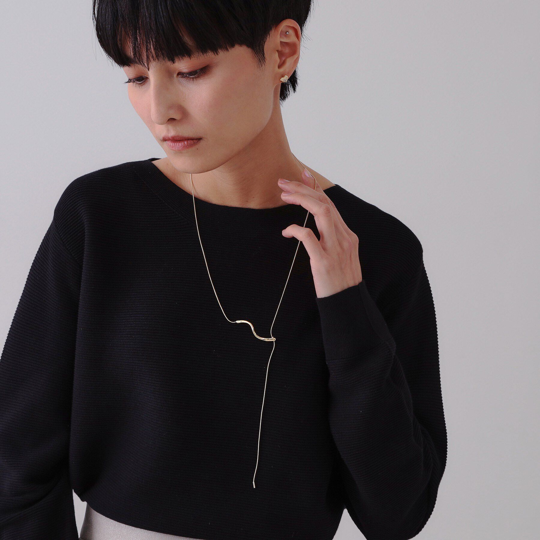 OPAQUE.CLIP「ねじりメタルスライドネックレス」|ネックレス|