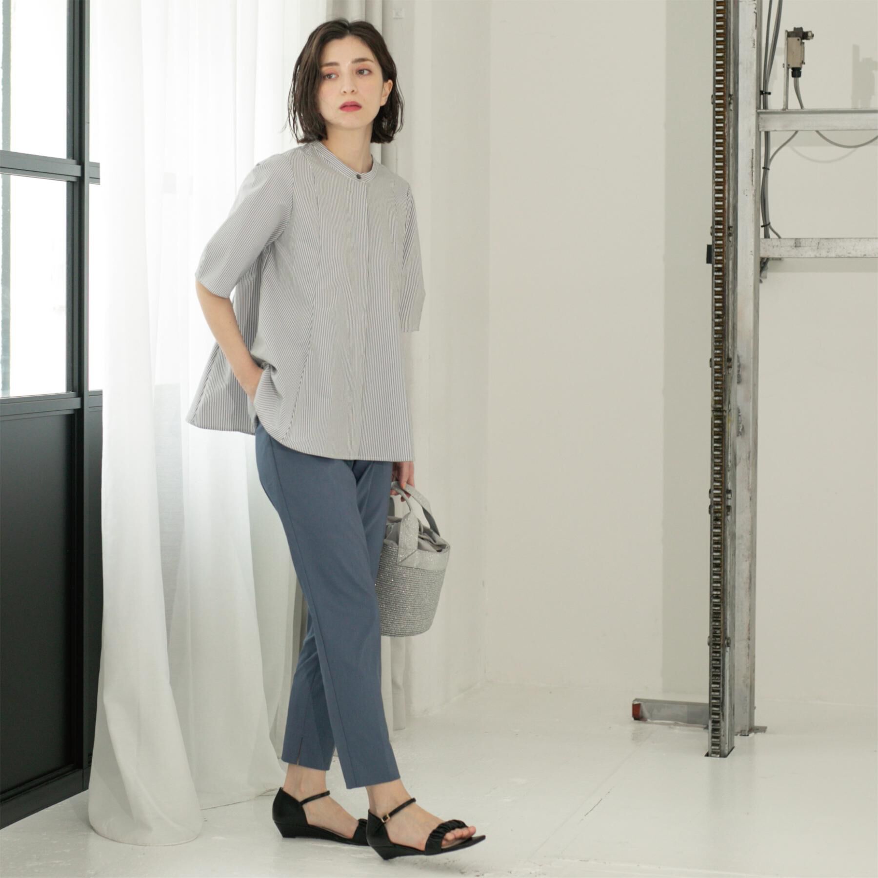 OPAQUE.CLIP「麻混ハイストレッチイージースティックパンツ【洗濯機洗い可】」|その他|