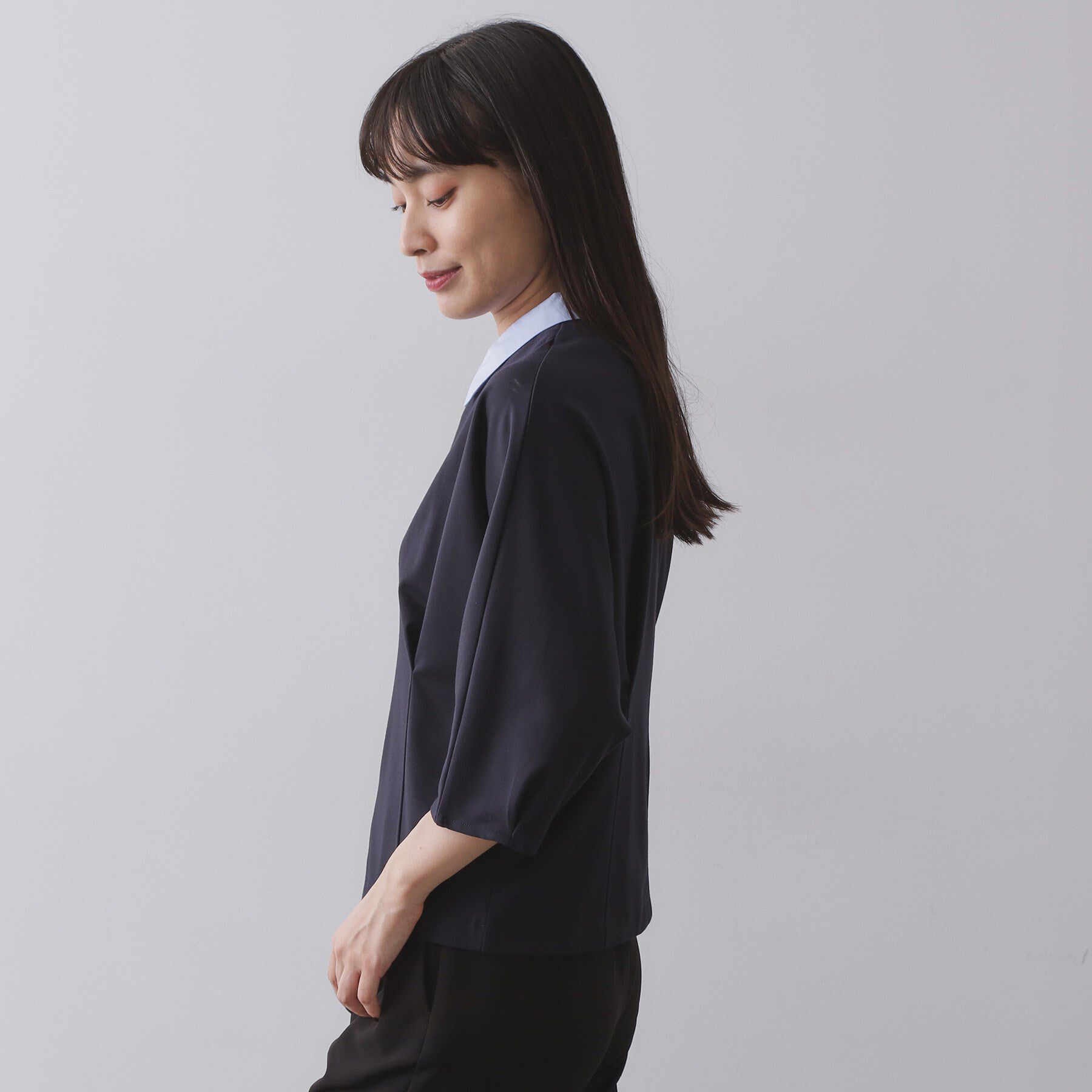 OPAQUE.CLIP「襟付きドルマントップス【洗濯機OK】」|Tシャツ・カットソー|