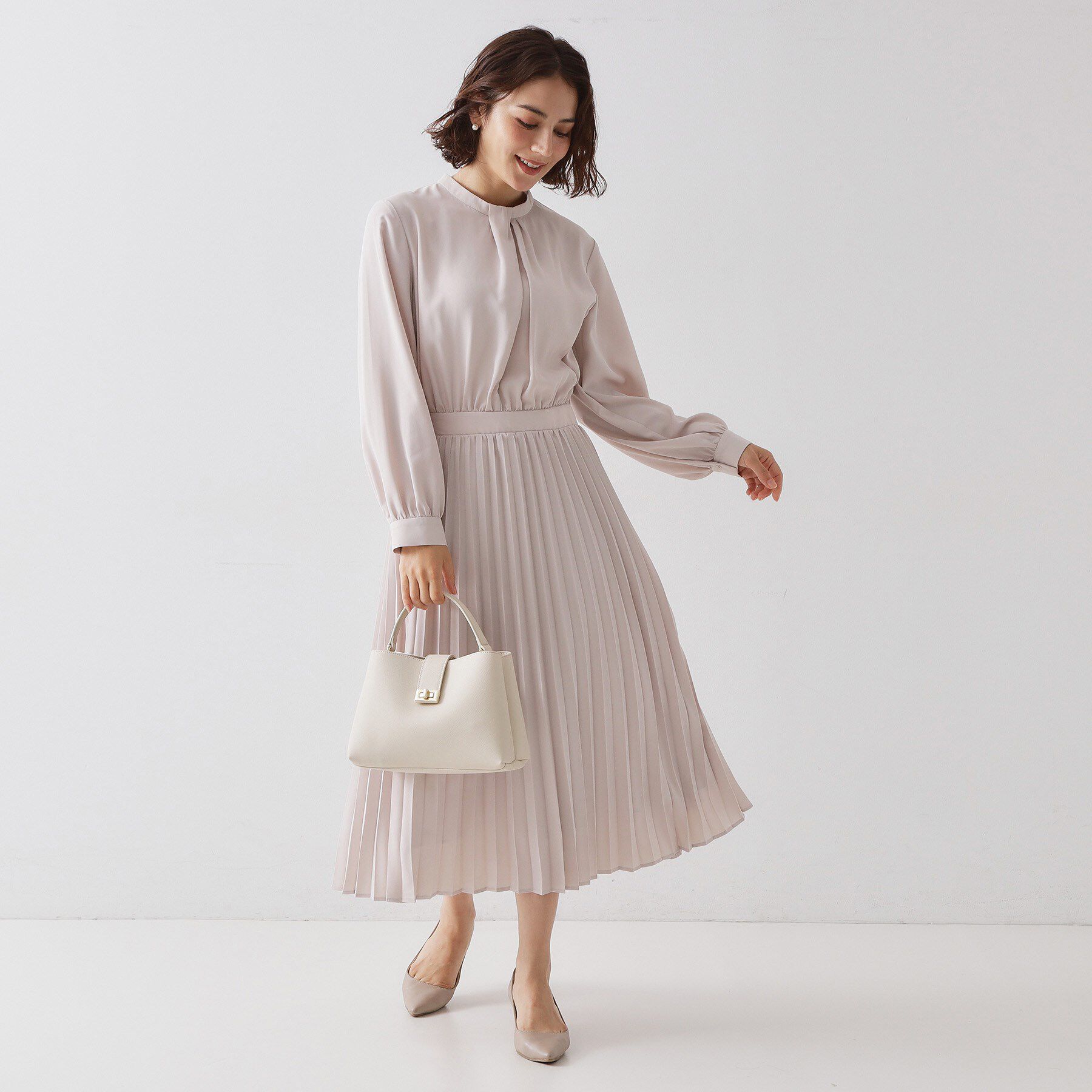 OPAQUE.CLIP「【2WAY】サフィアーノ調ミドルワンハンドルバッグ」|ハンドバッグ|