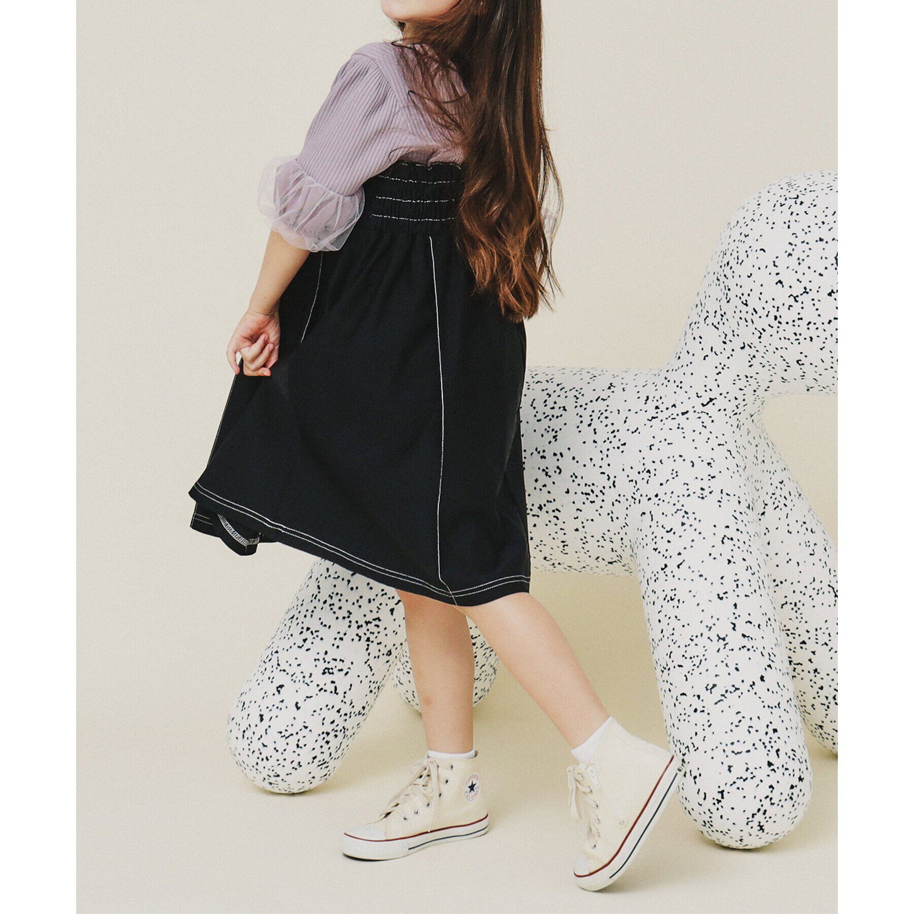 THE SHOP TK「【110－160/親子リンク】デニムジャンスカ/洗濯機OK」|ジャンパースカート|