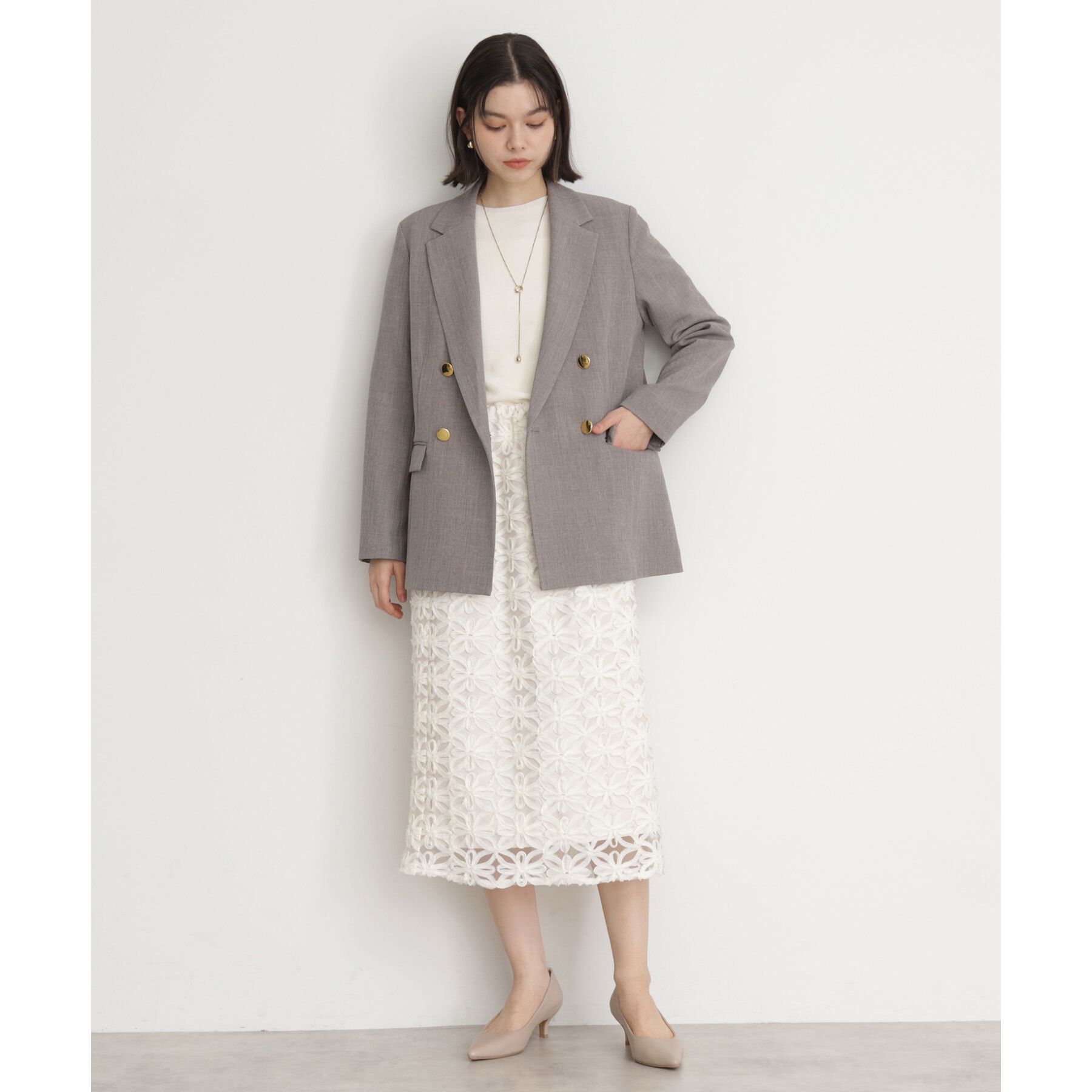 THE SHOP TK「【ONOFF活躍／セレモニー】刺繍レーススカート／洗える」|スカート|