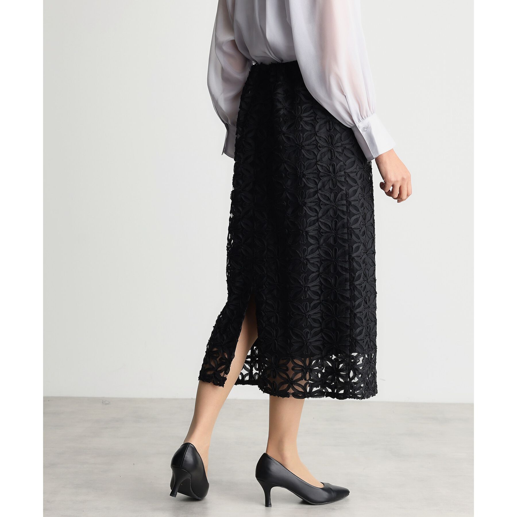 THE SHOP TK「【ONOFF活躍／セレモニー】刺繍レーススカート／洗える」|スカート|