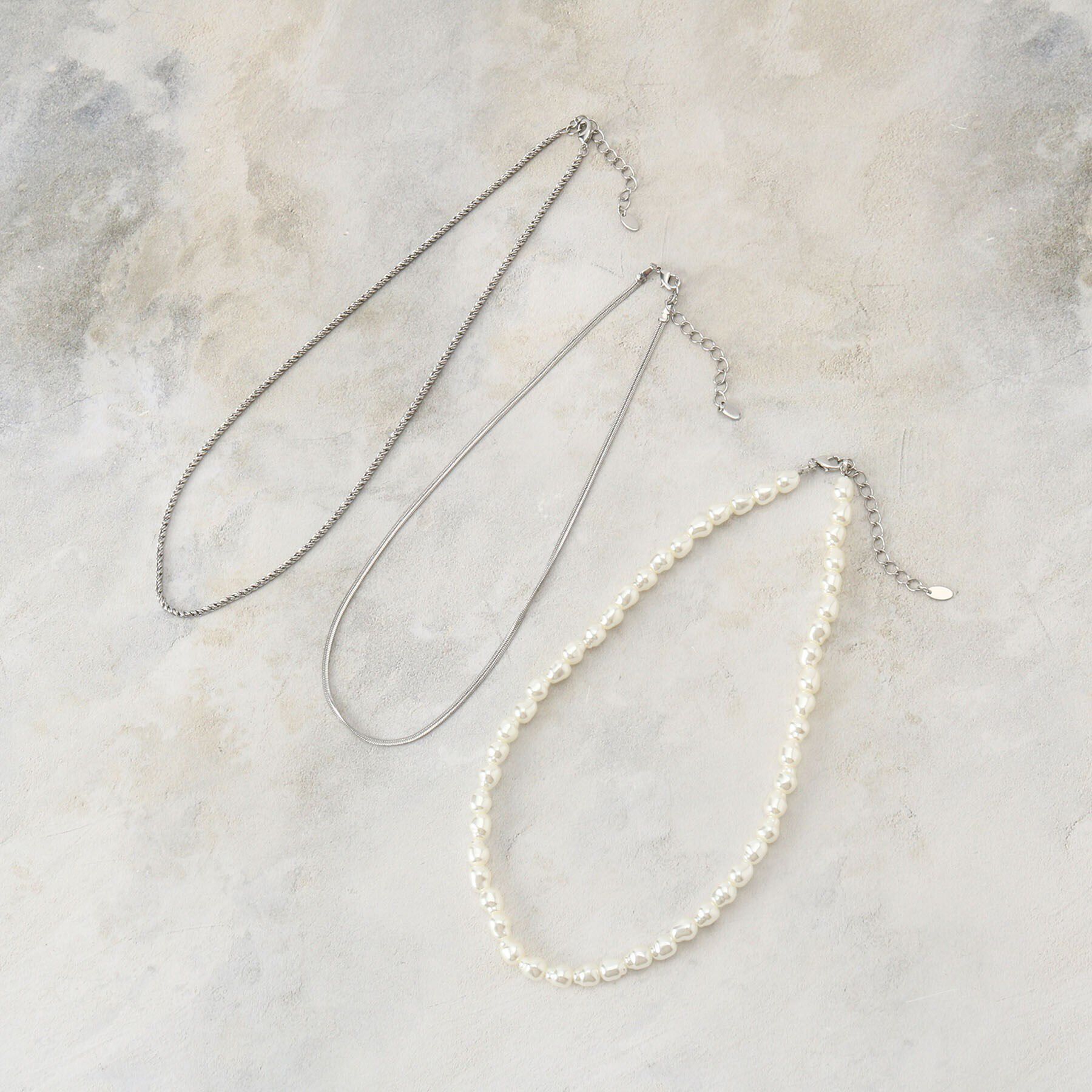 THE SHOP TK「3WAYショートネックレス」|ネックレス|シルバー(006)