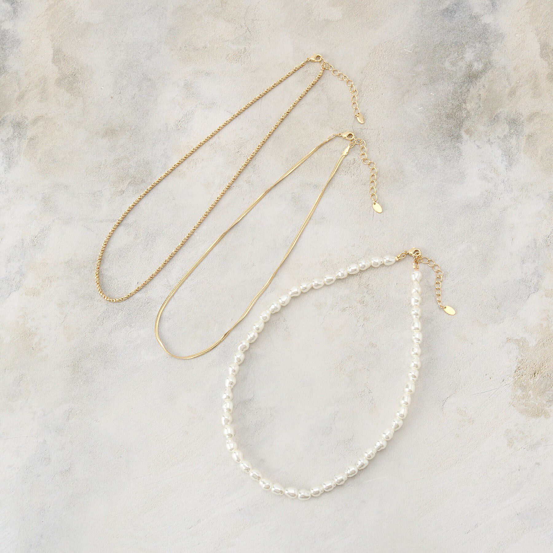 THE SHOP TK「3WAYショートネックレス」|ネックレス|ゴールド(007)