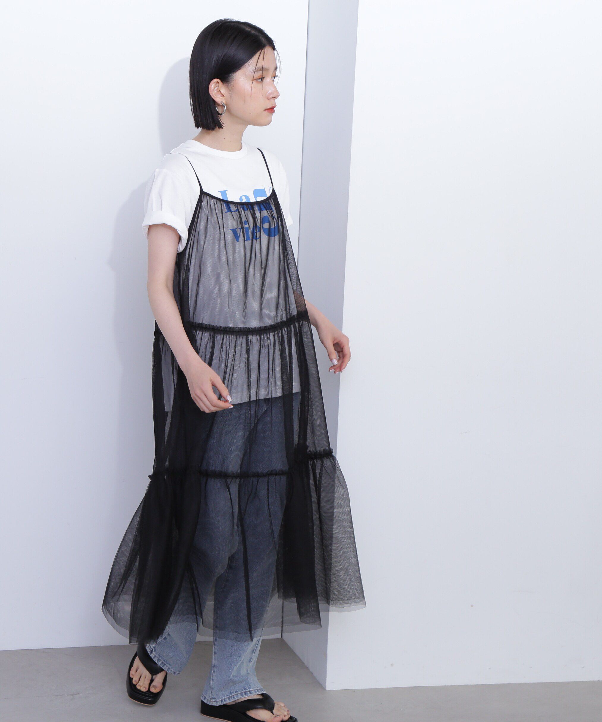  「チュールティアードキャミワンピース」|ワンピース|