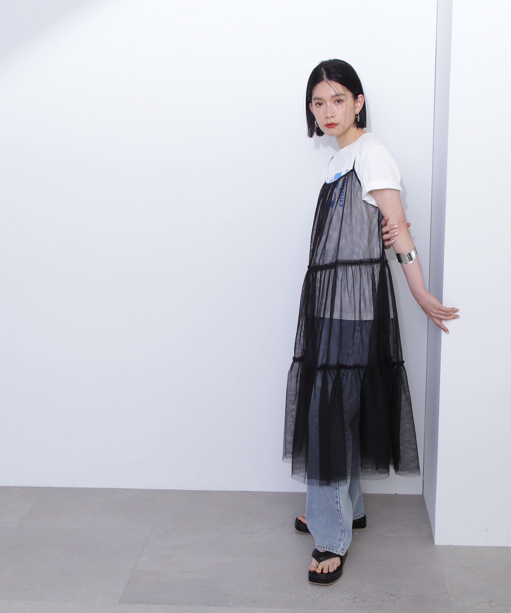  「チュールティアードキャミワンピース」|ワンピース|