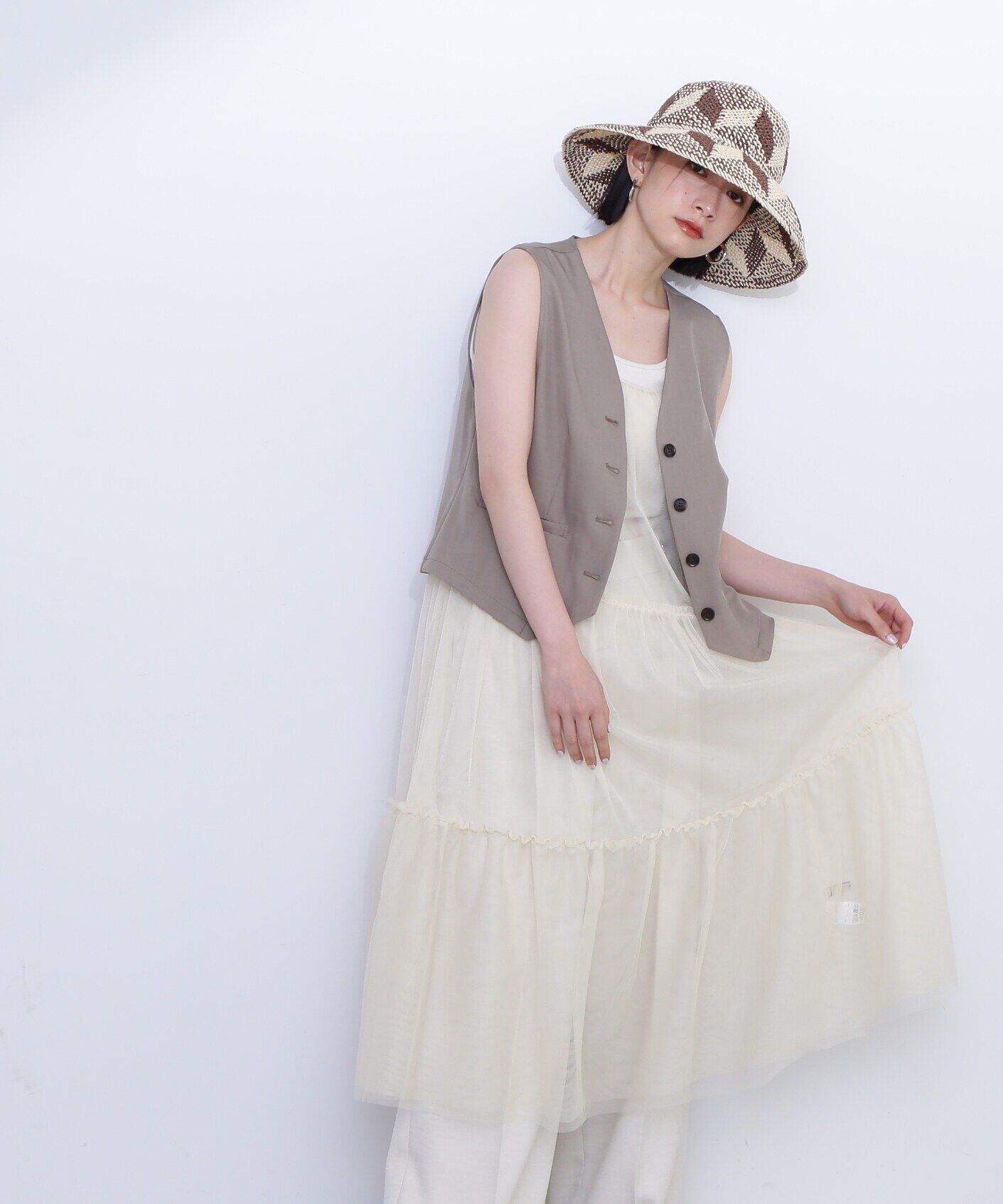  「チュールティアードキャミワンピース」|ワンピース|