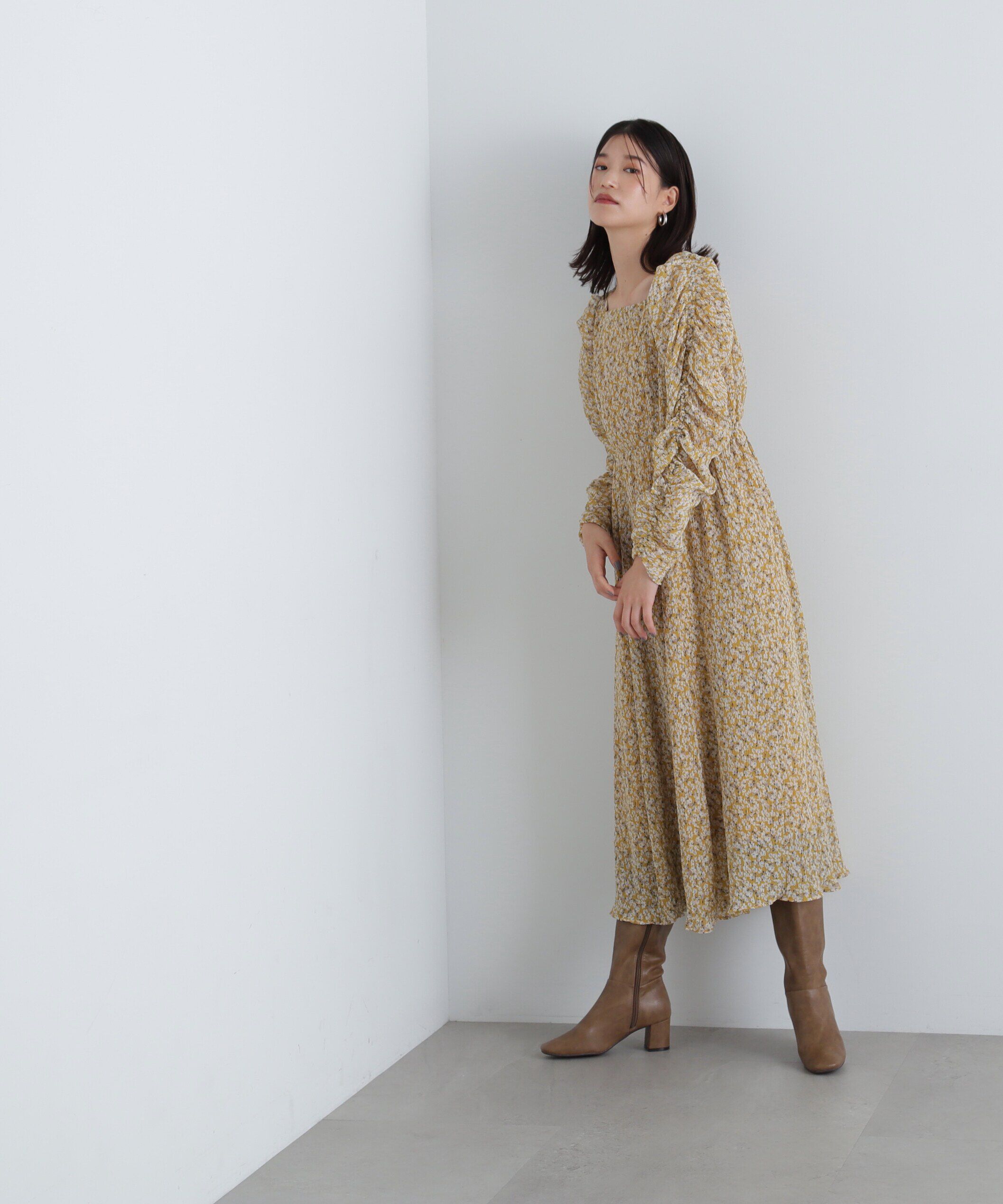  「楊柳プリントワンピース」|ワンピース|